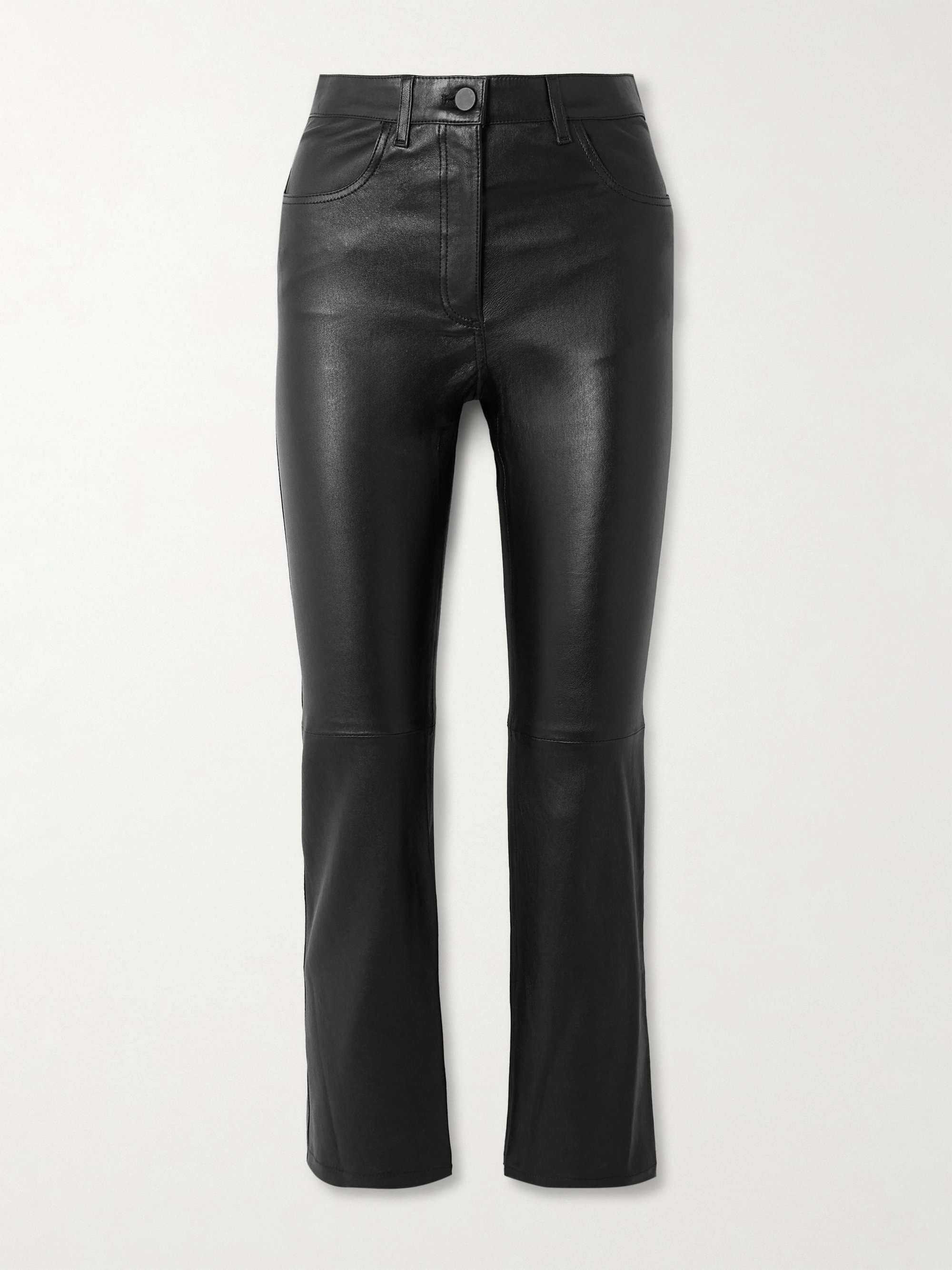 Duke cropped leather flared pants view