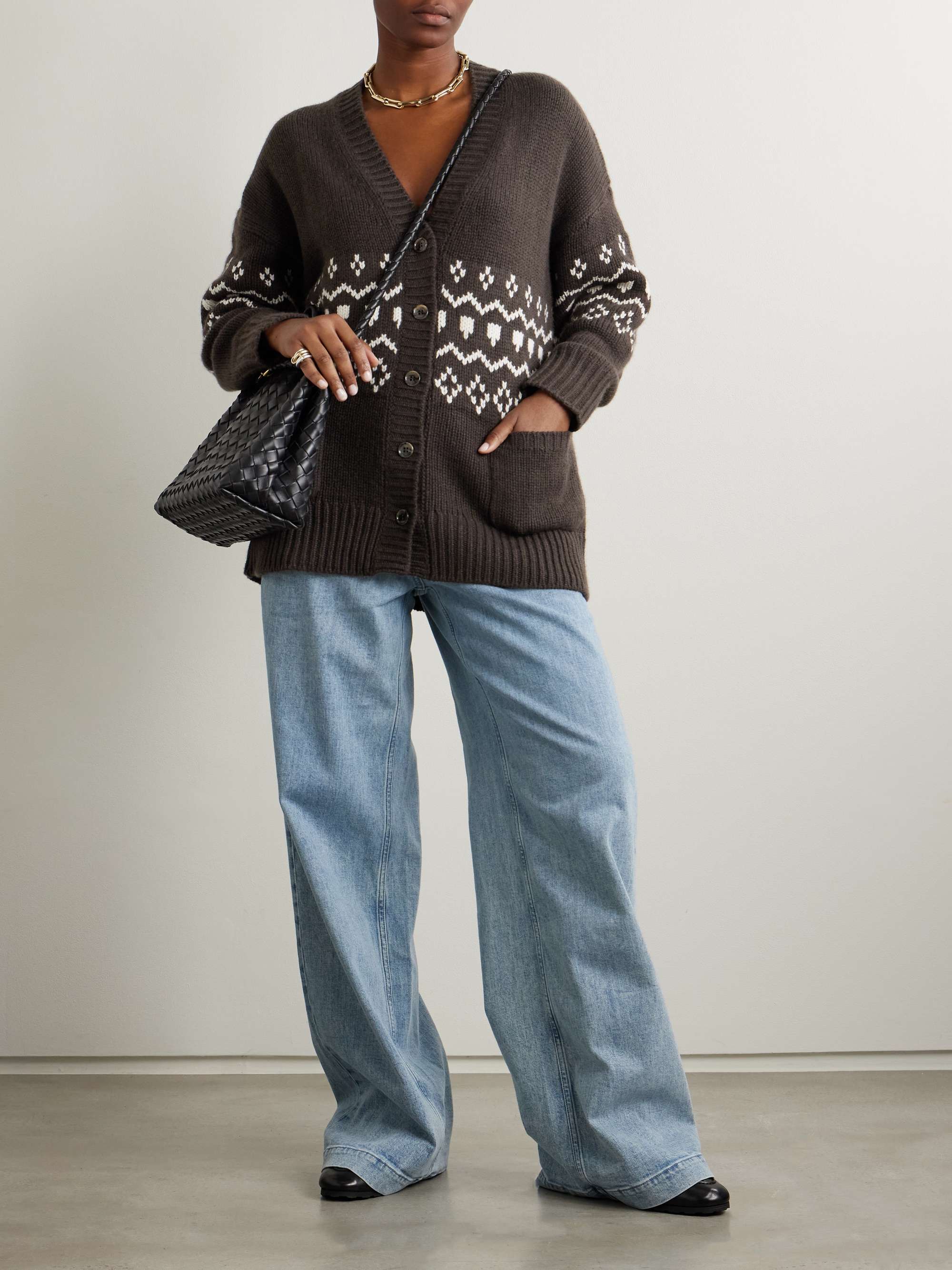 Greyson Fair Isle cashmere cardigan view