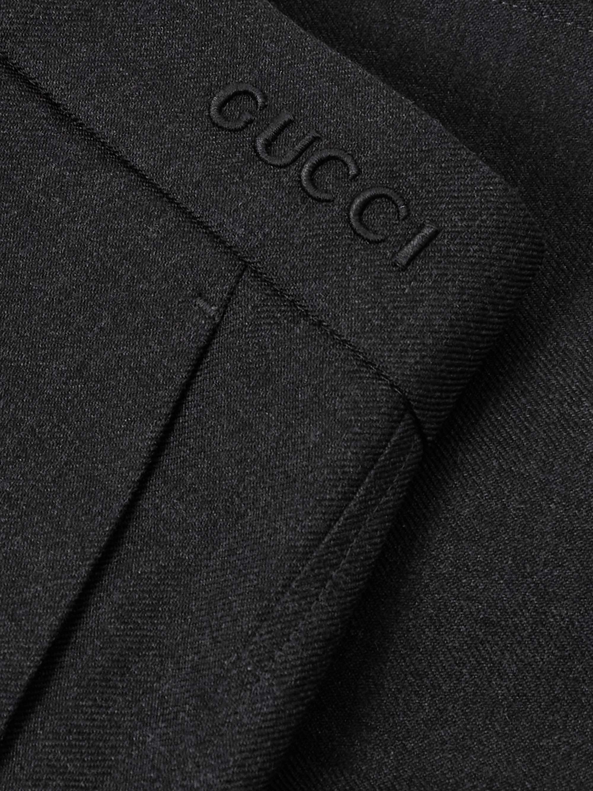 Pleated wide-leg wool trousers view