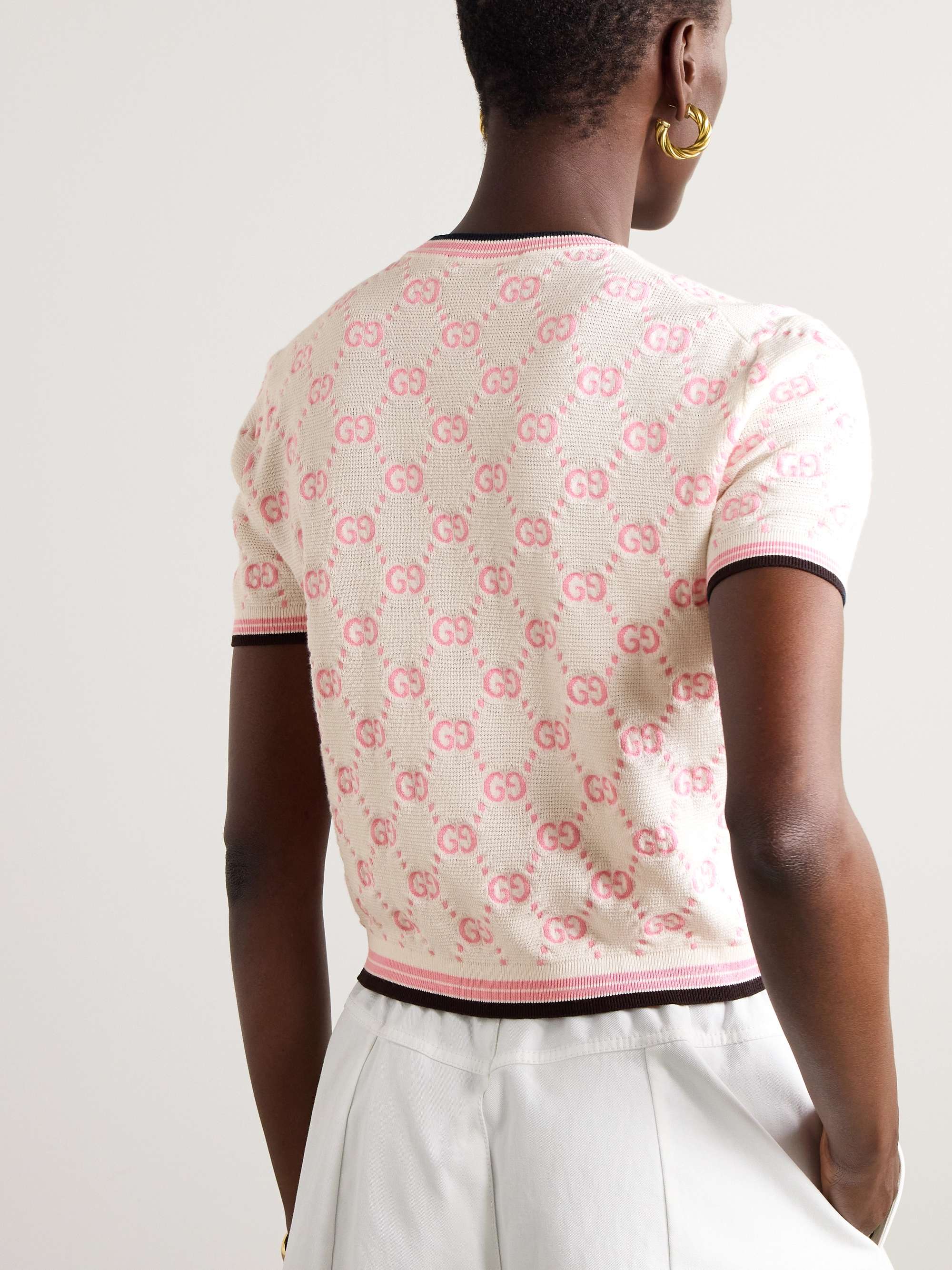 Papiro webbing-trimmed jacquard-knit cotton sweater view