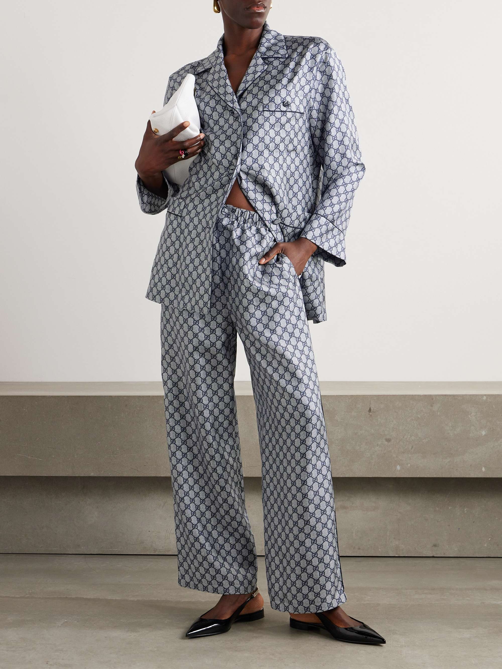 GG Supreme printed silk-twill pajama pants view