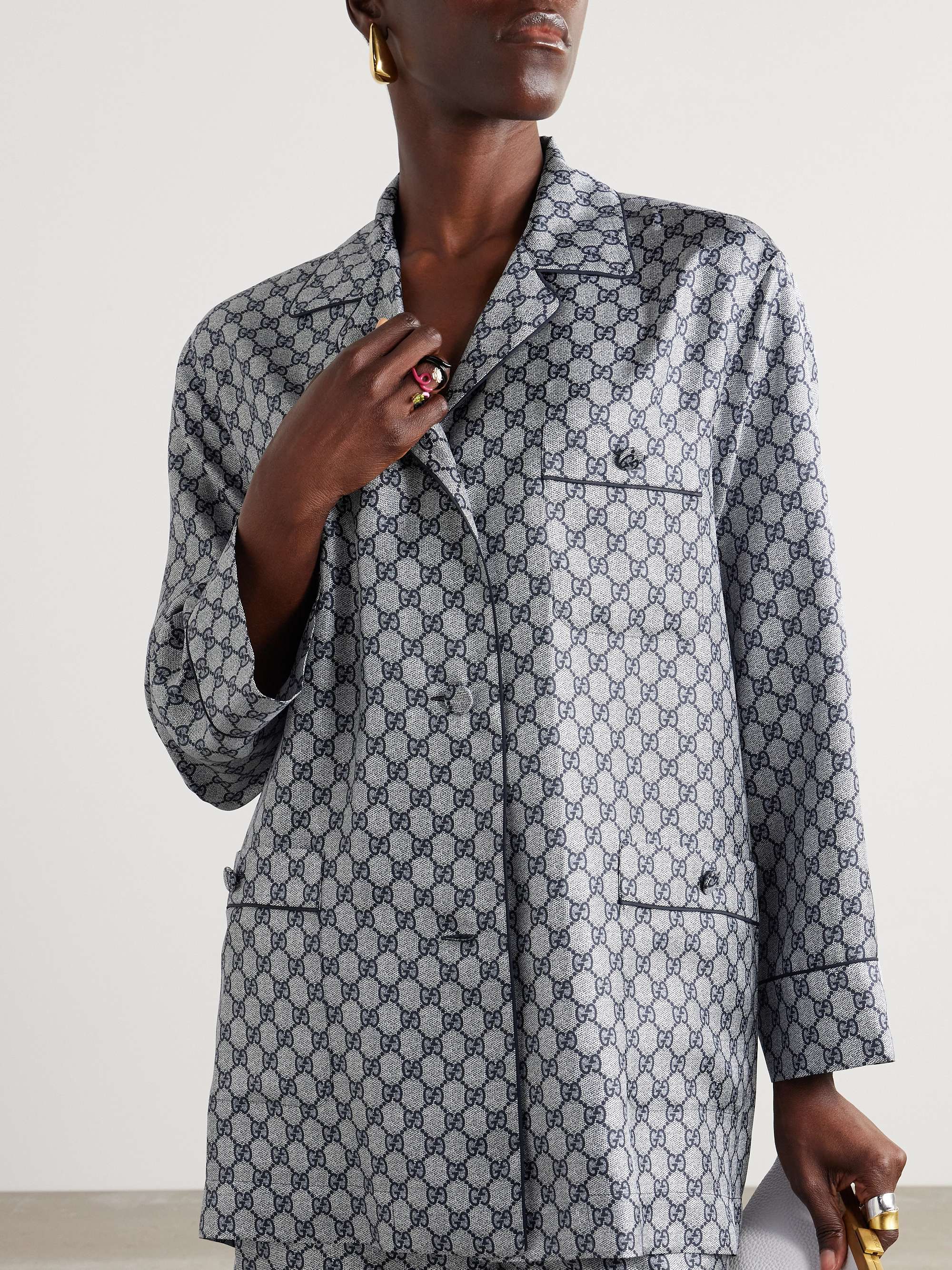 GG Supreme printed silk-twill pajama shirt view