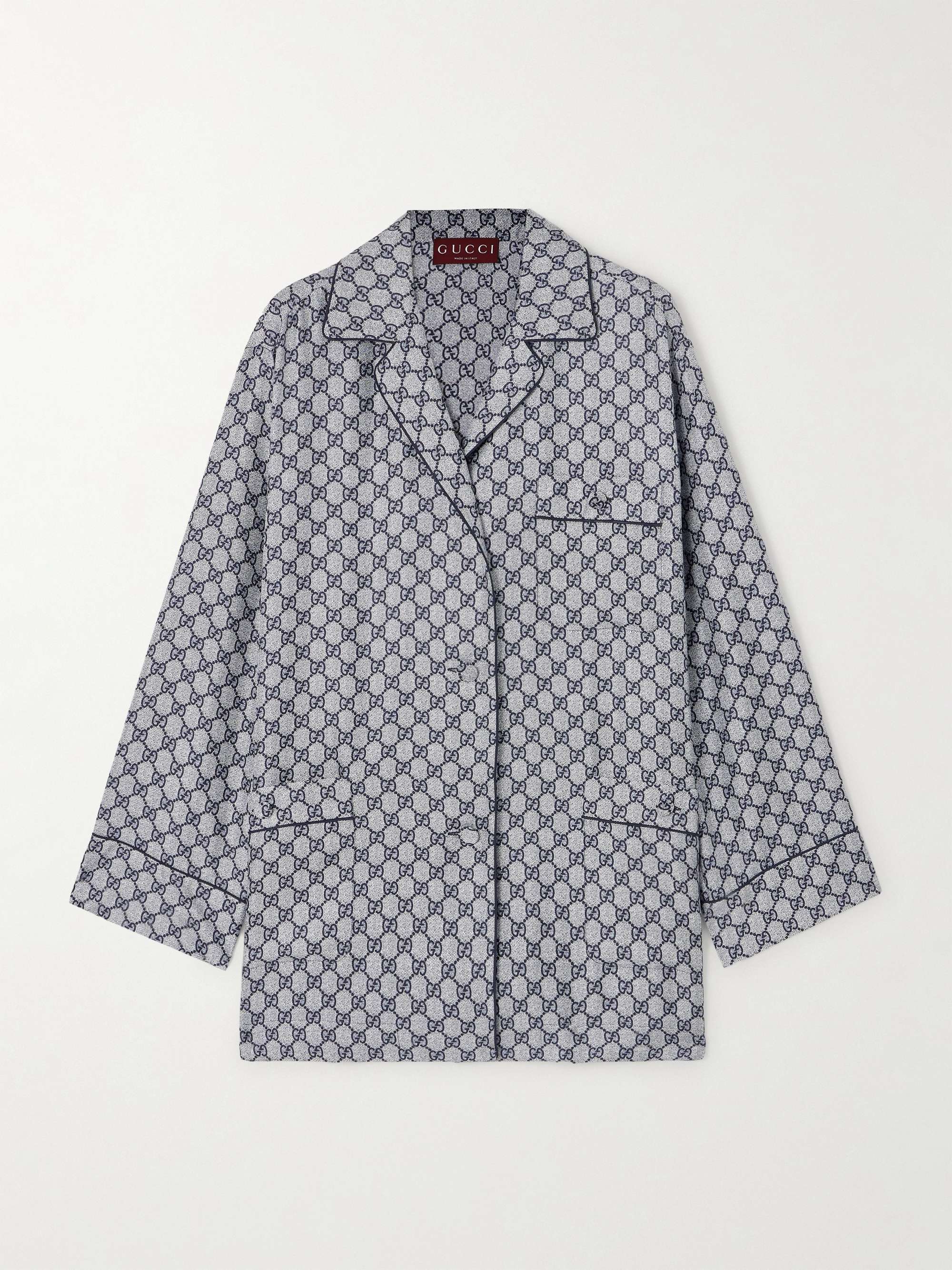 GG Supreme printed silk-twill pajama shirt view