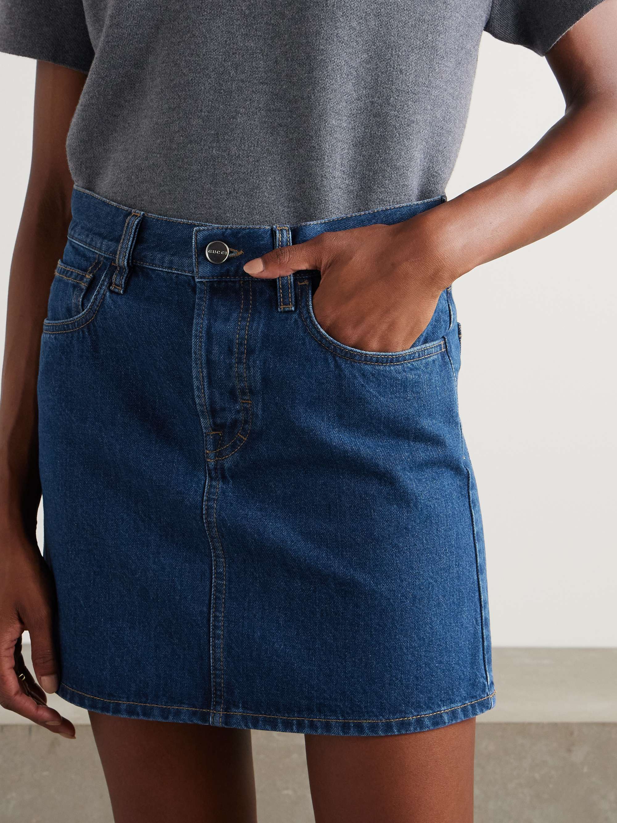 Denim mini skirt view
