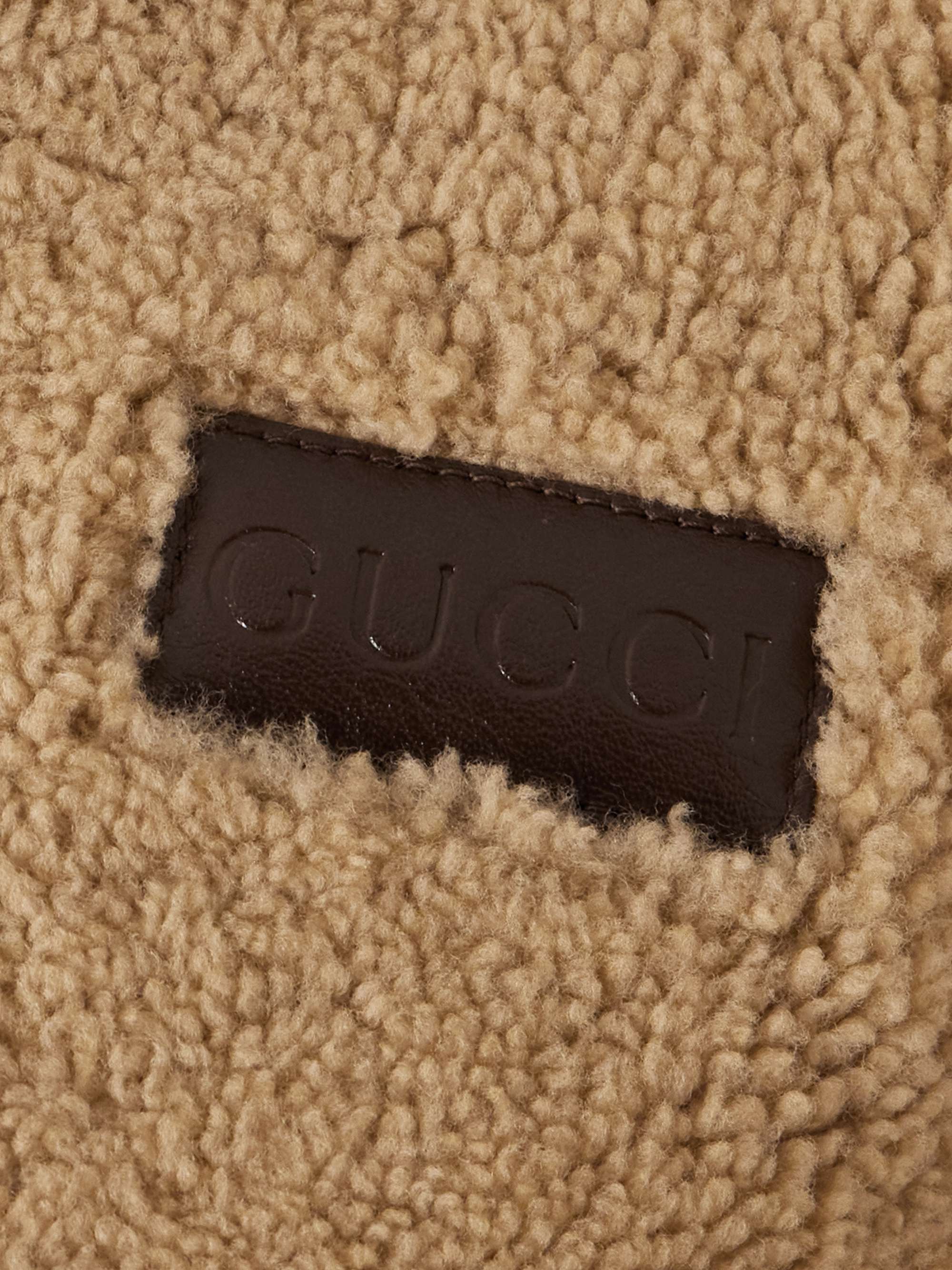 Cropped hooded reversible shearling jacket view