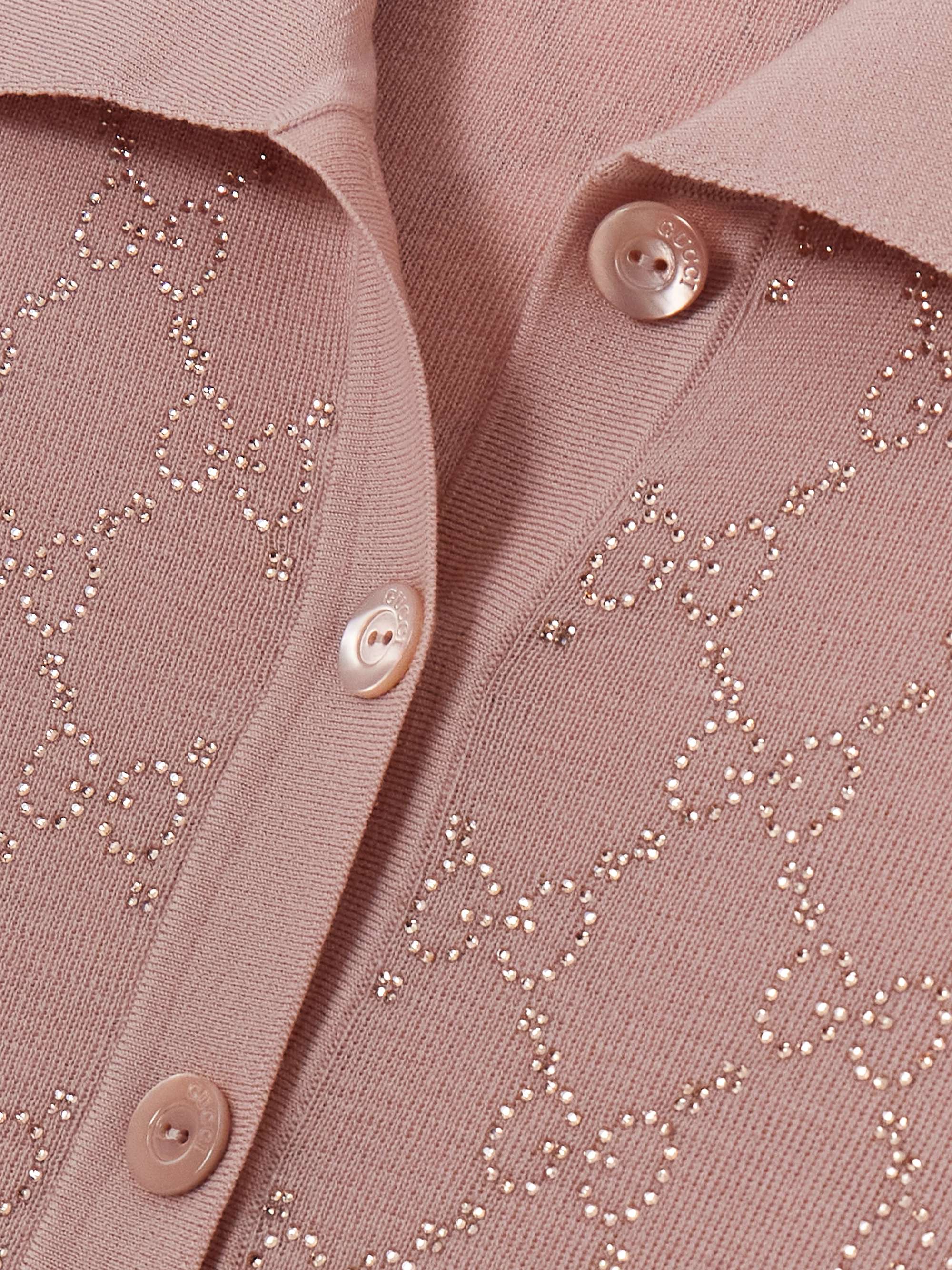 Embellished wool polo shirt view