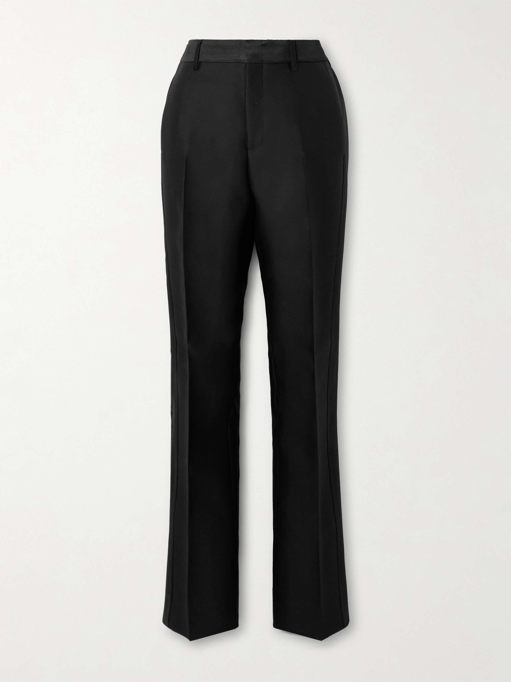 Wool and silk-blend gabardine straight-leg pants view
