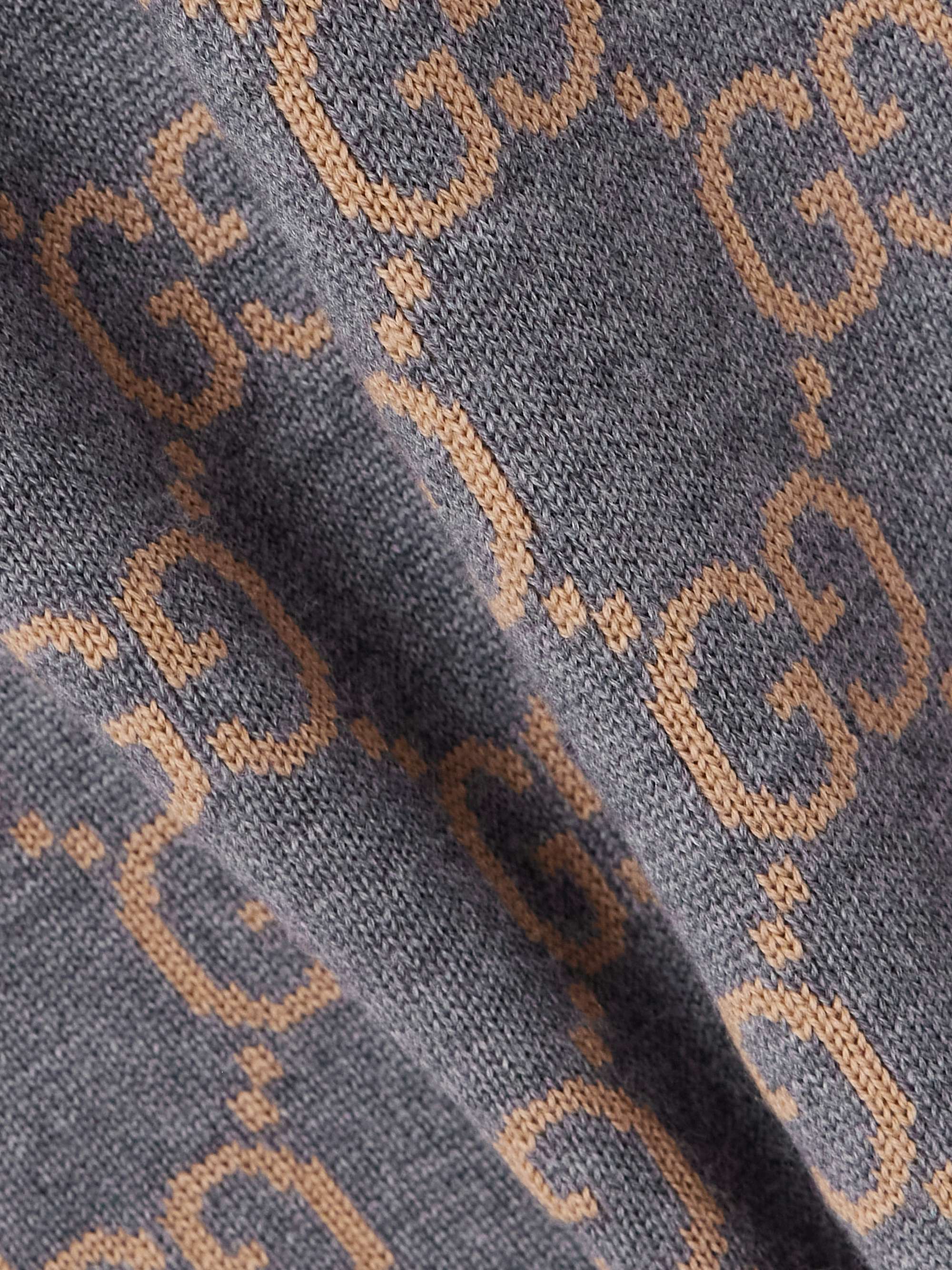 Jacquard-knit wool-blend sweater view