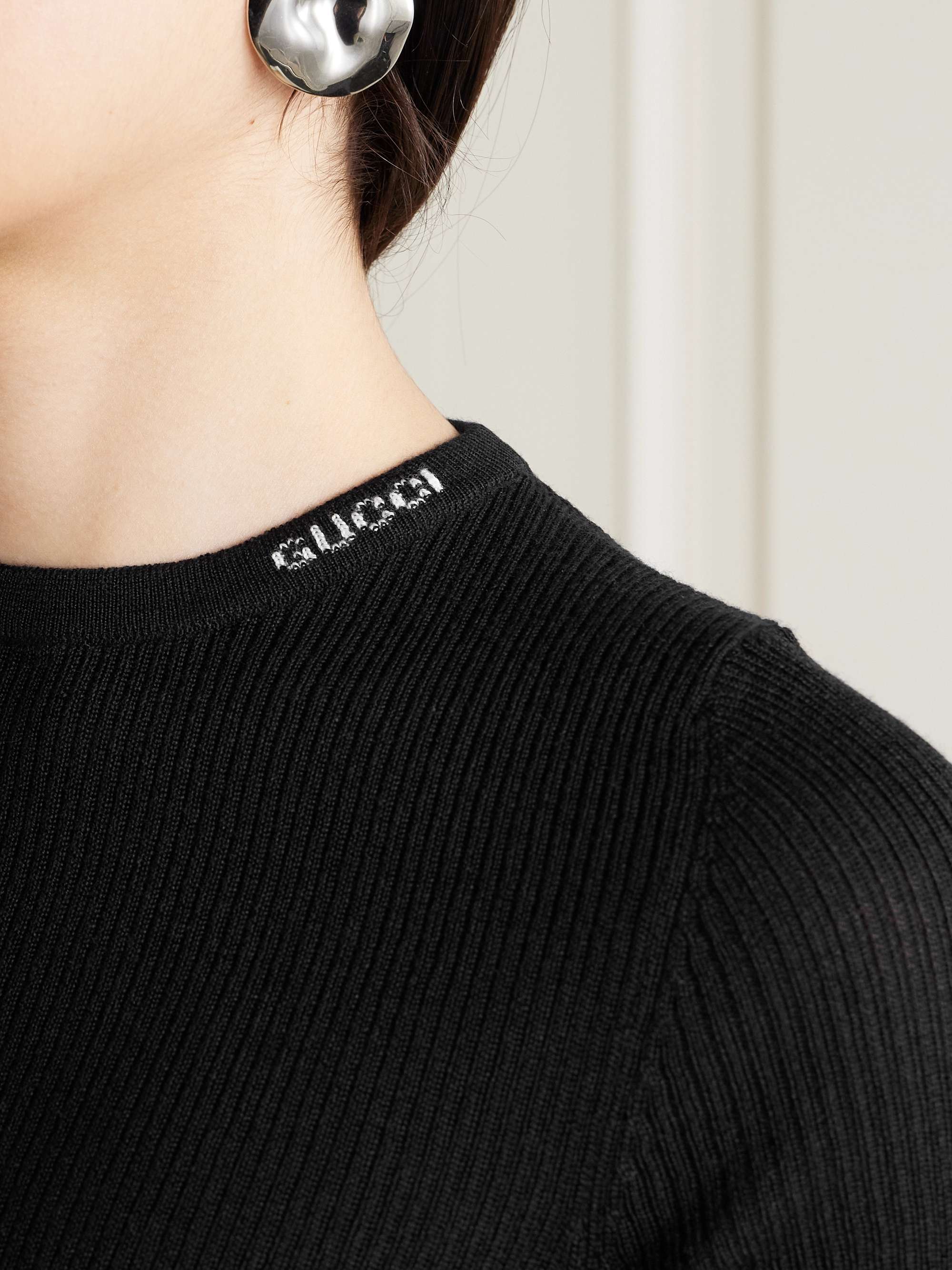 Ribbed wool and silk-blend sweater view