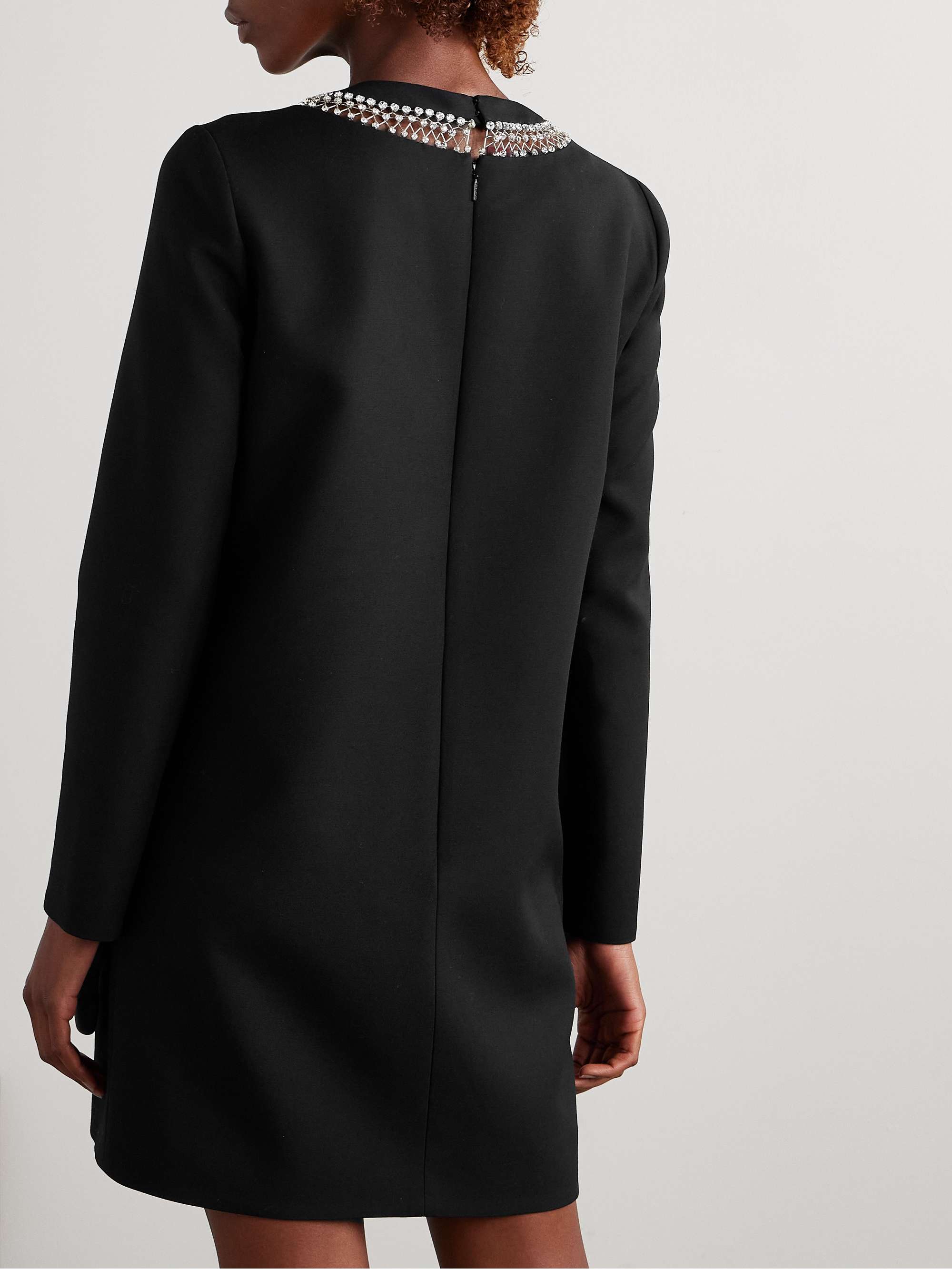 Embellished silk and wool-blend cady mini dress view