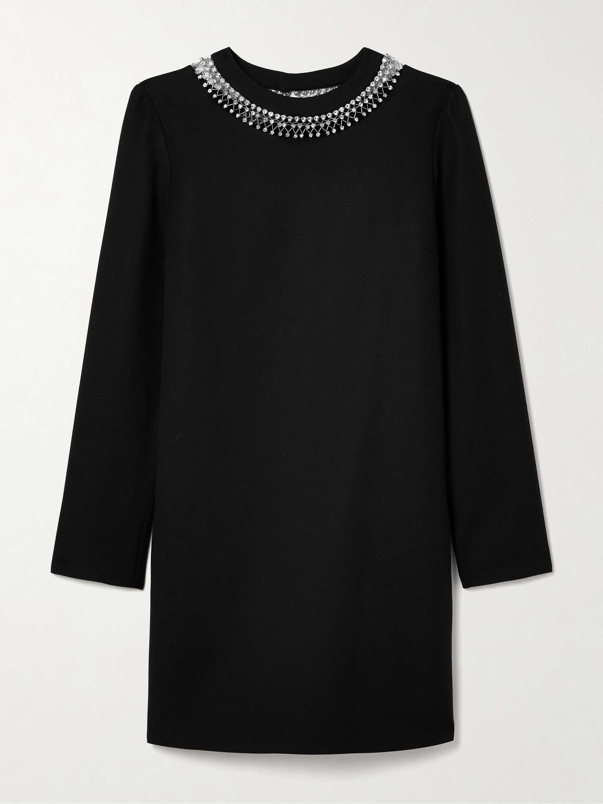 Embellished silk and wool-blend cady mini dress view