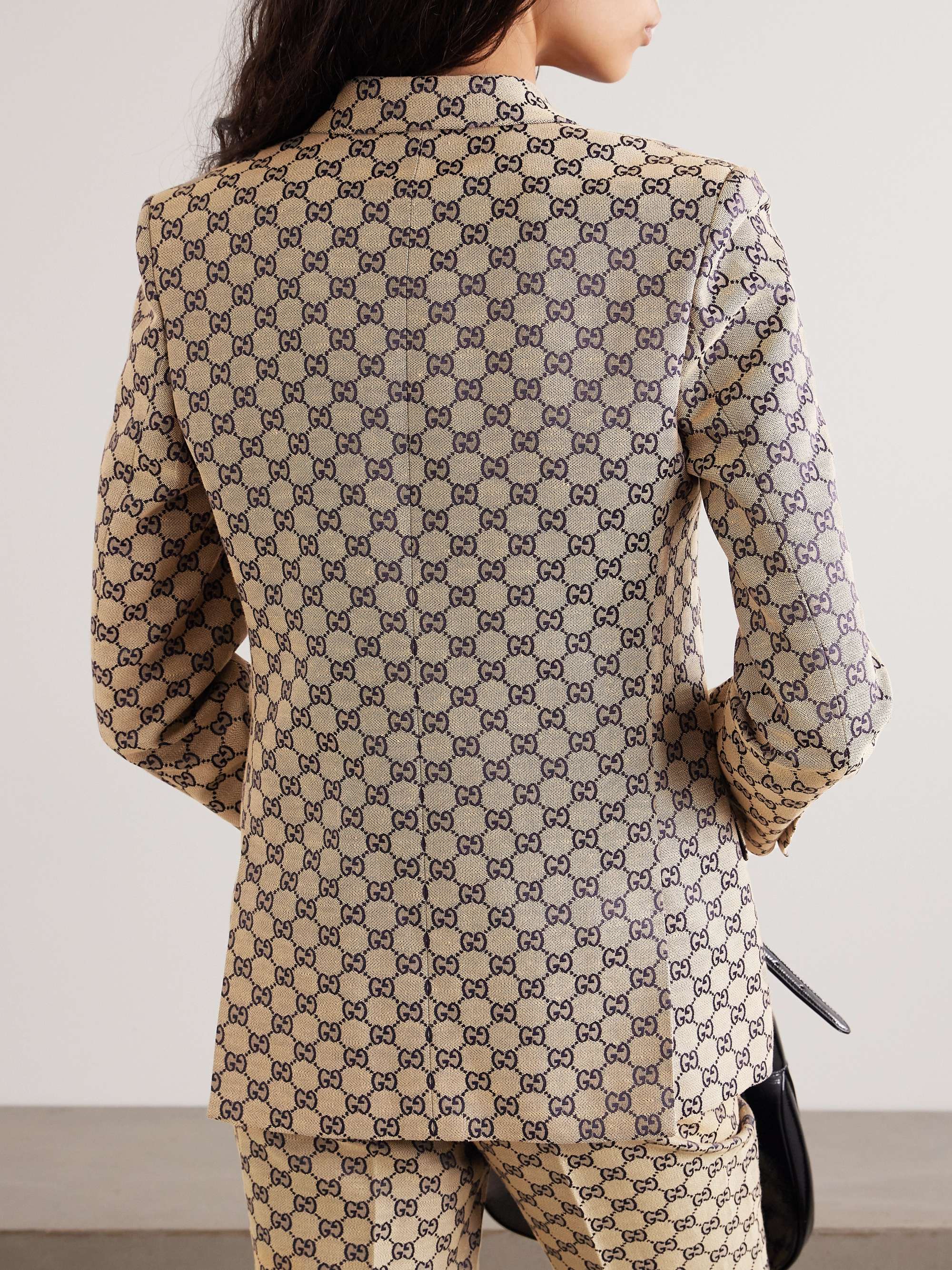 Linen-blend canvas-jacquard blazer view