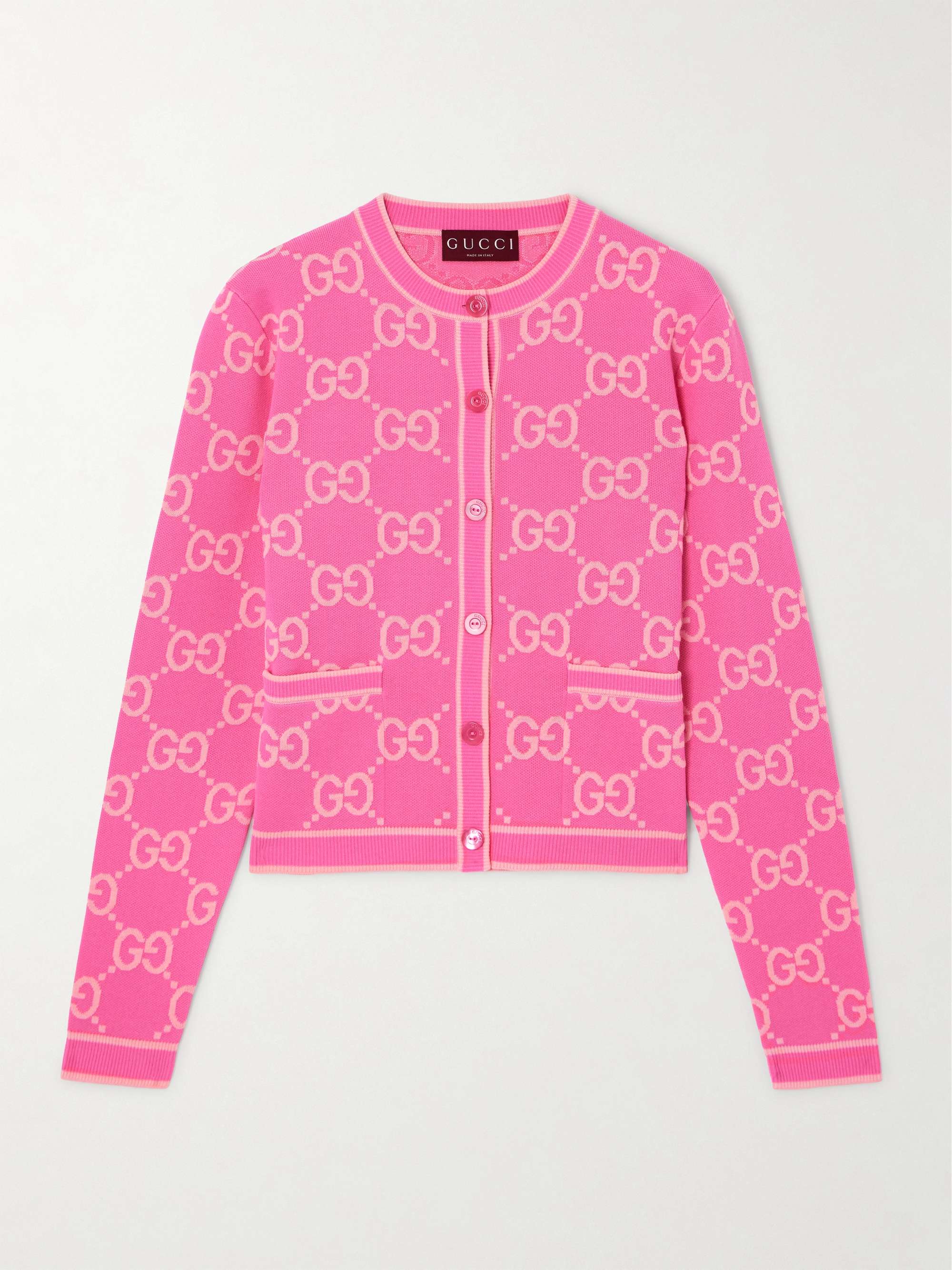 Jacquard-knit cotton cardigan view