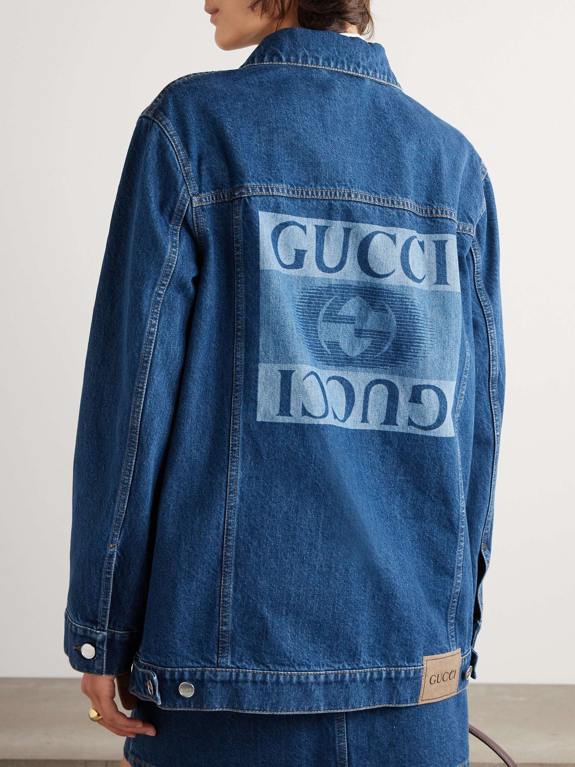Oversized printed denim jacket view
