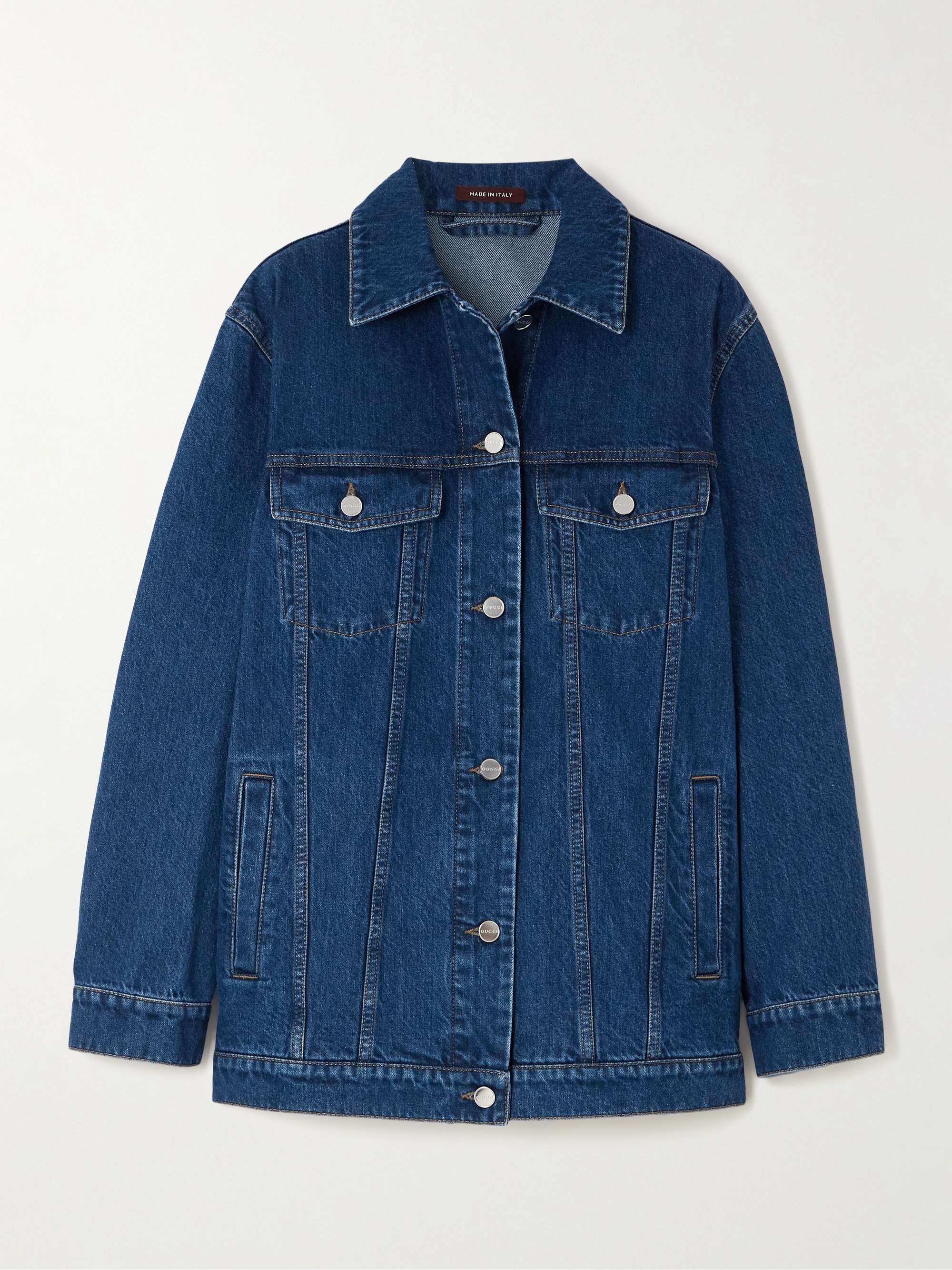 Oversized printed denim jacket view