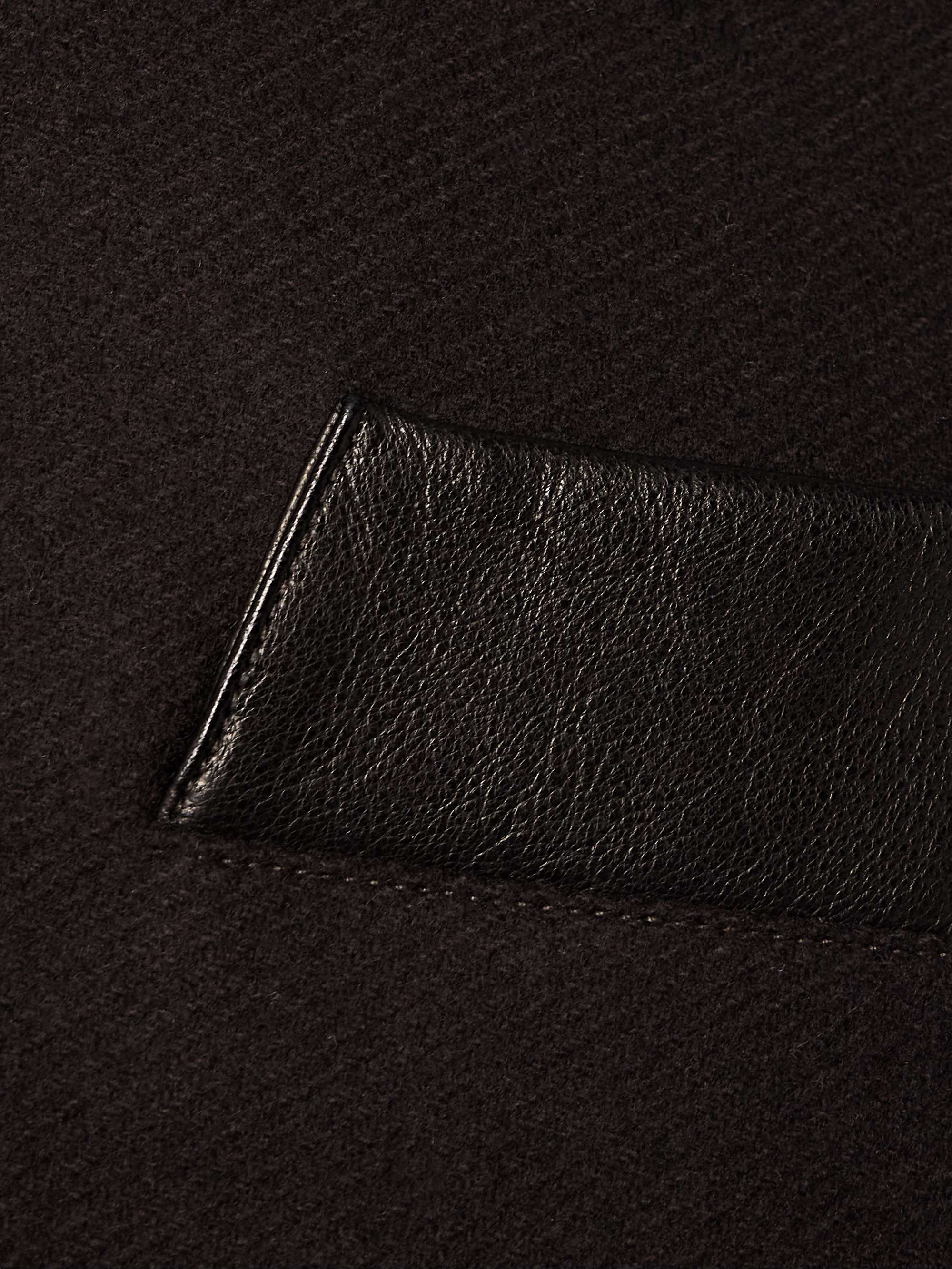 Spencer wool-blend felt and leather bomber jacket view