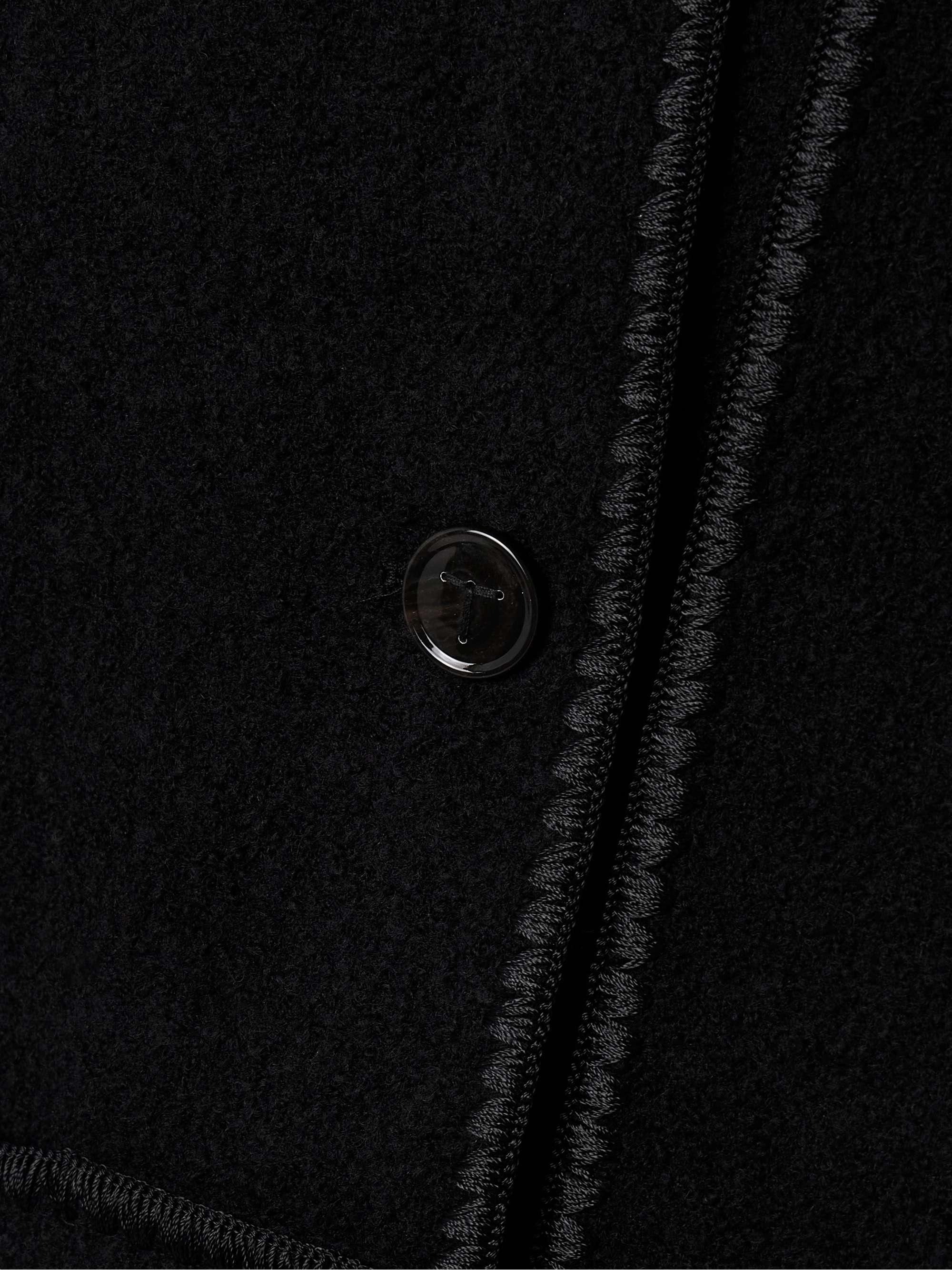 Draped fringed wool-blend bouclé jacket view