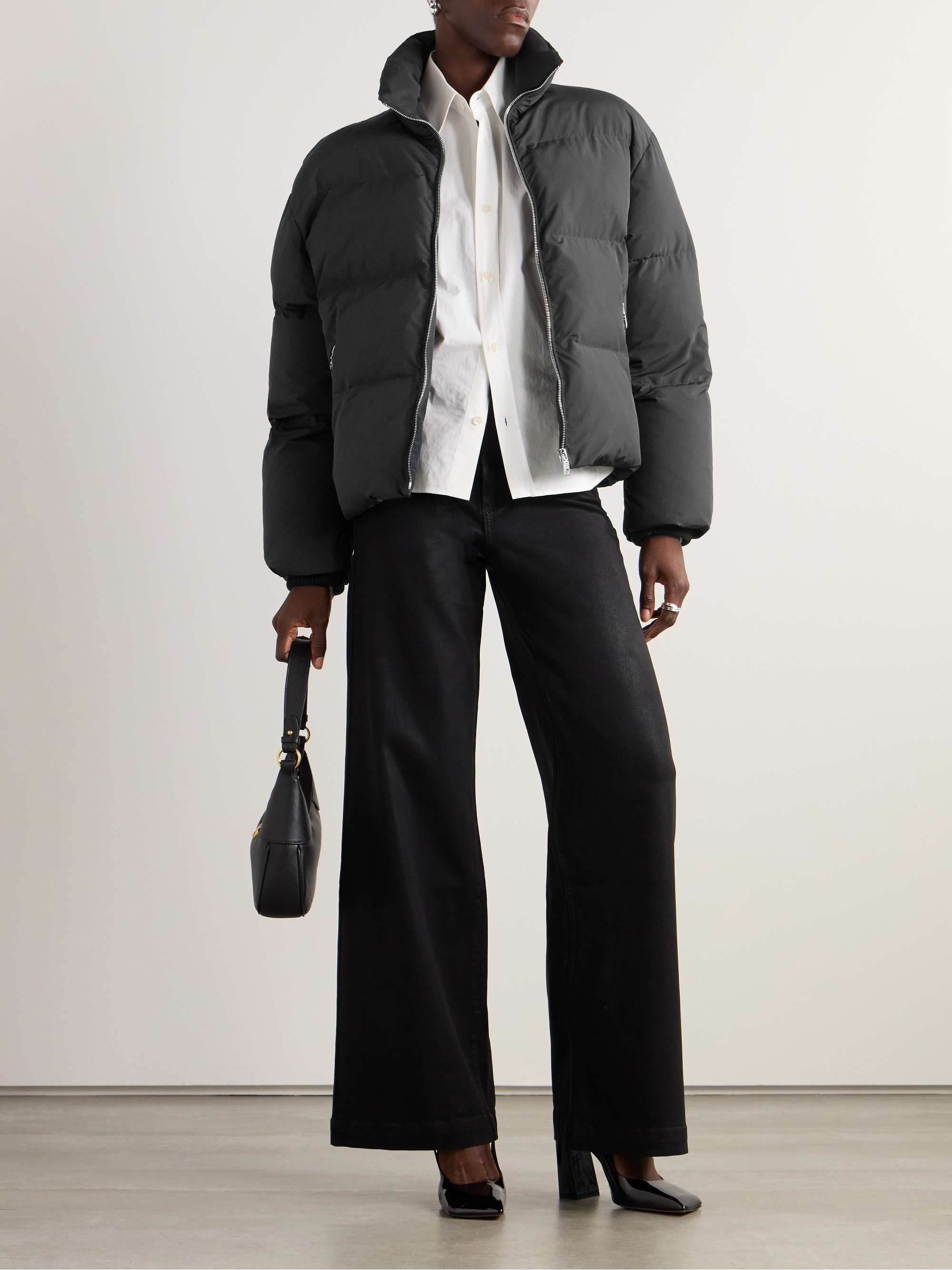 Padded quilted shell jacket view