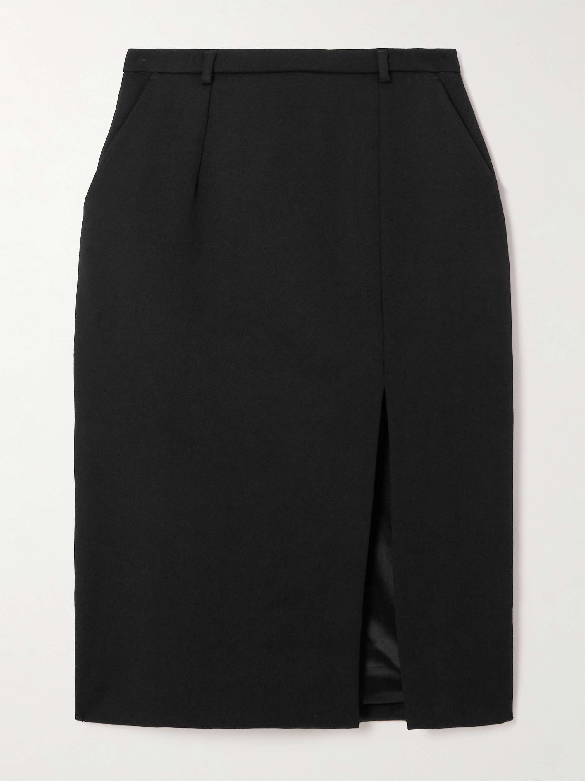 Silk-blend gabardine skirt view