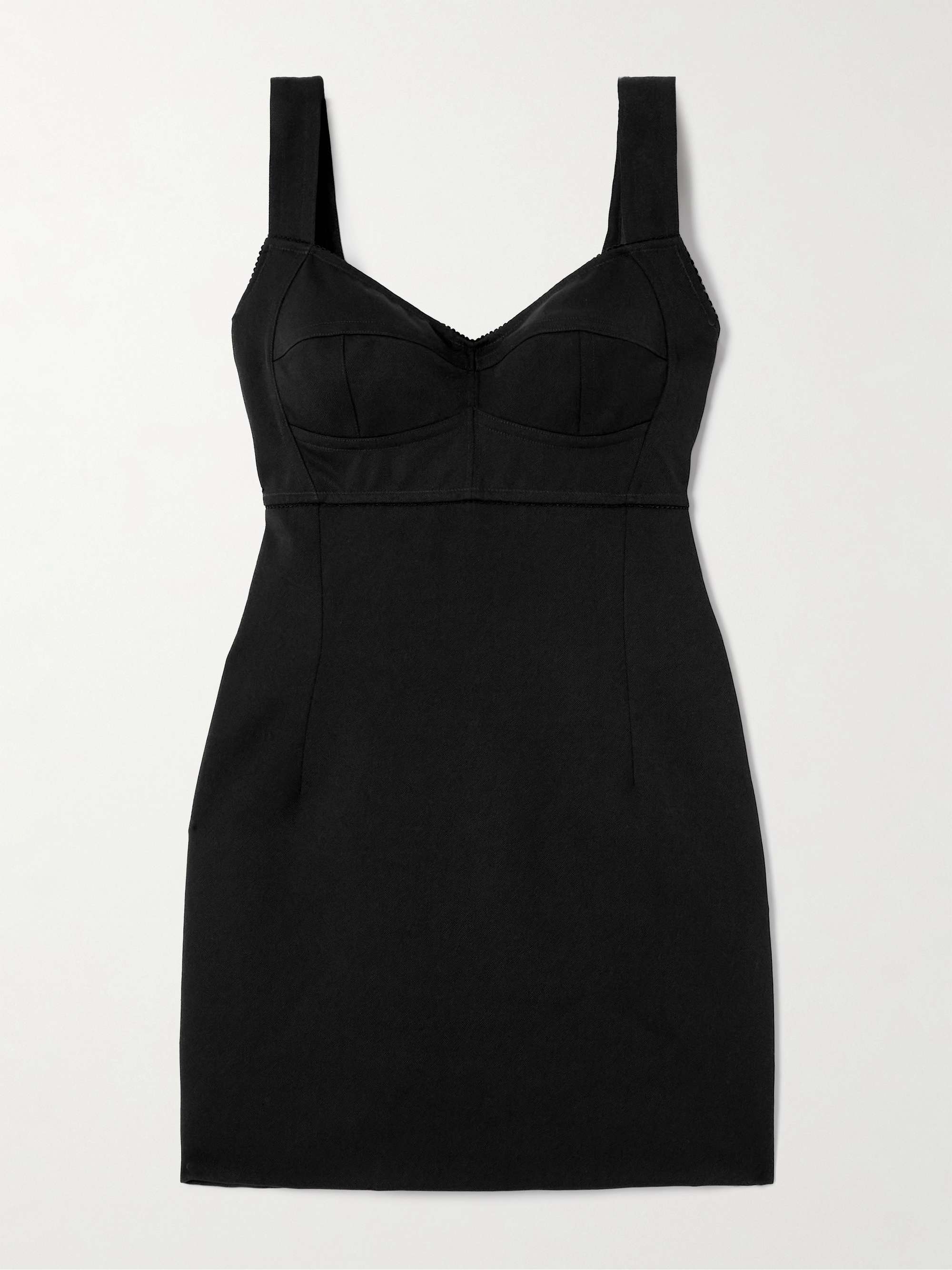 Scalloped wool-blend gabardine mini corset dress view