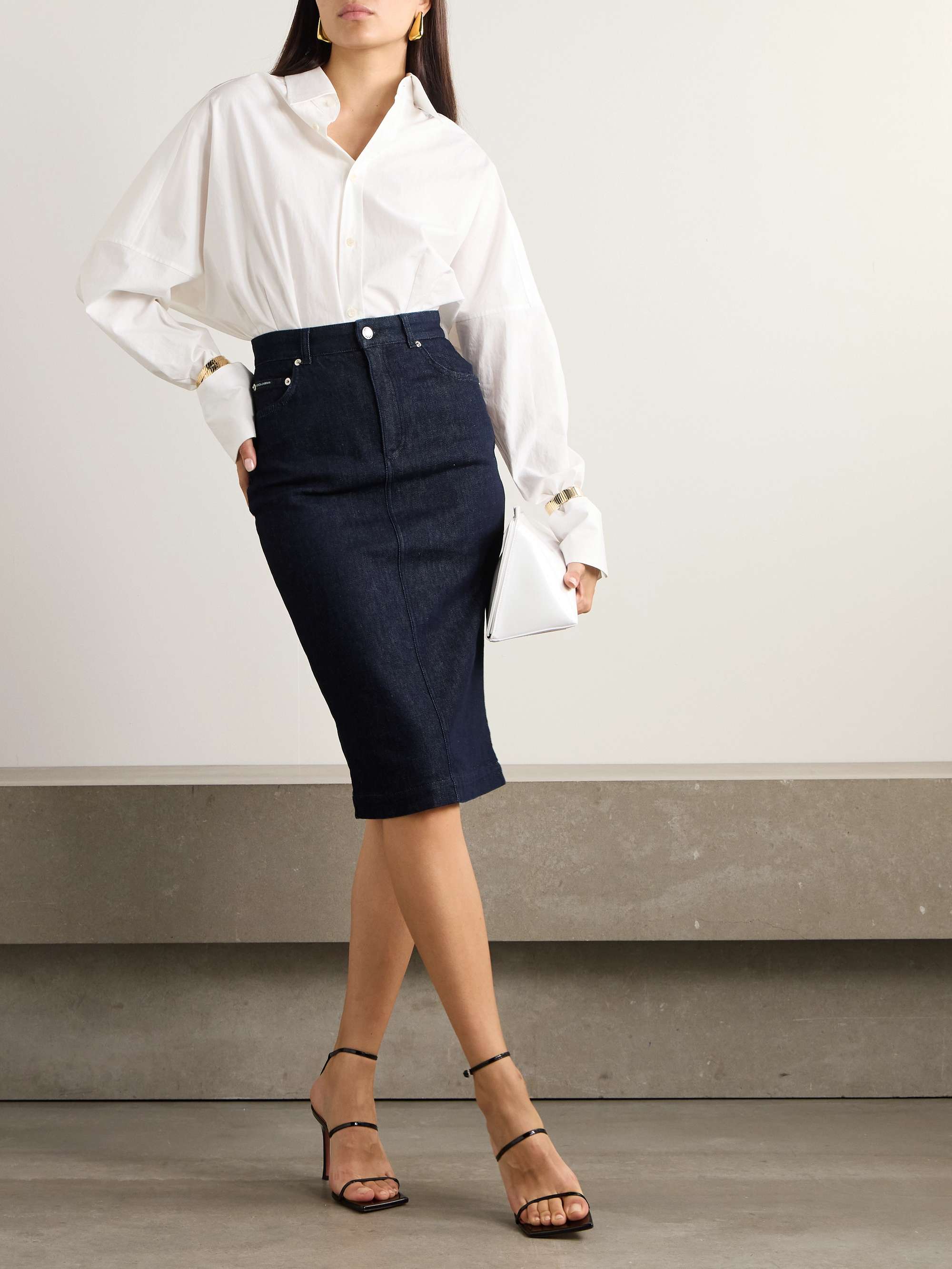 Stretch-denim skirt view