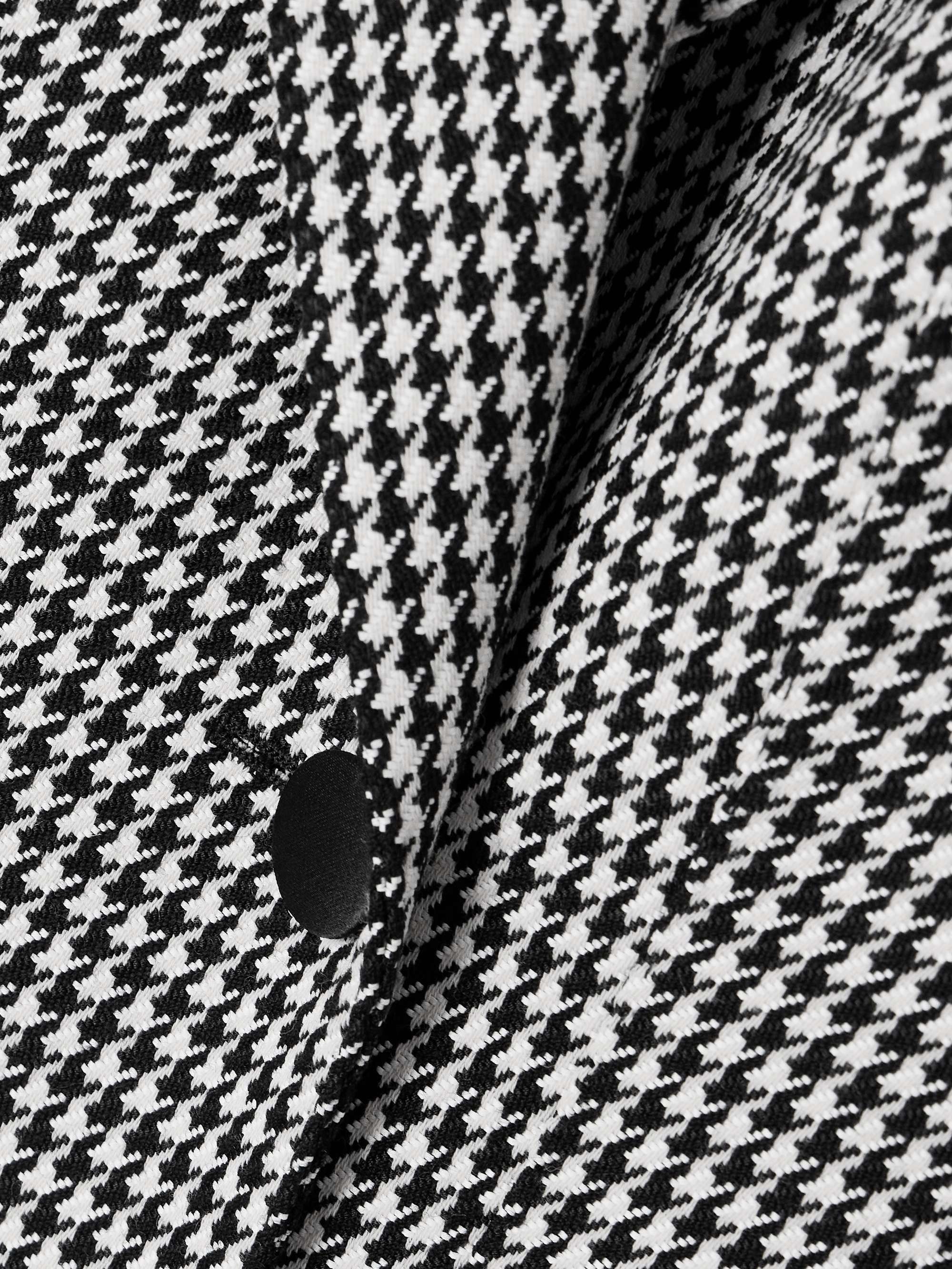 Double-breasted houndstooth wool-blend blazer view
