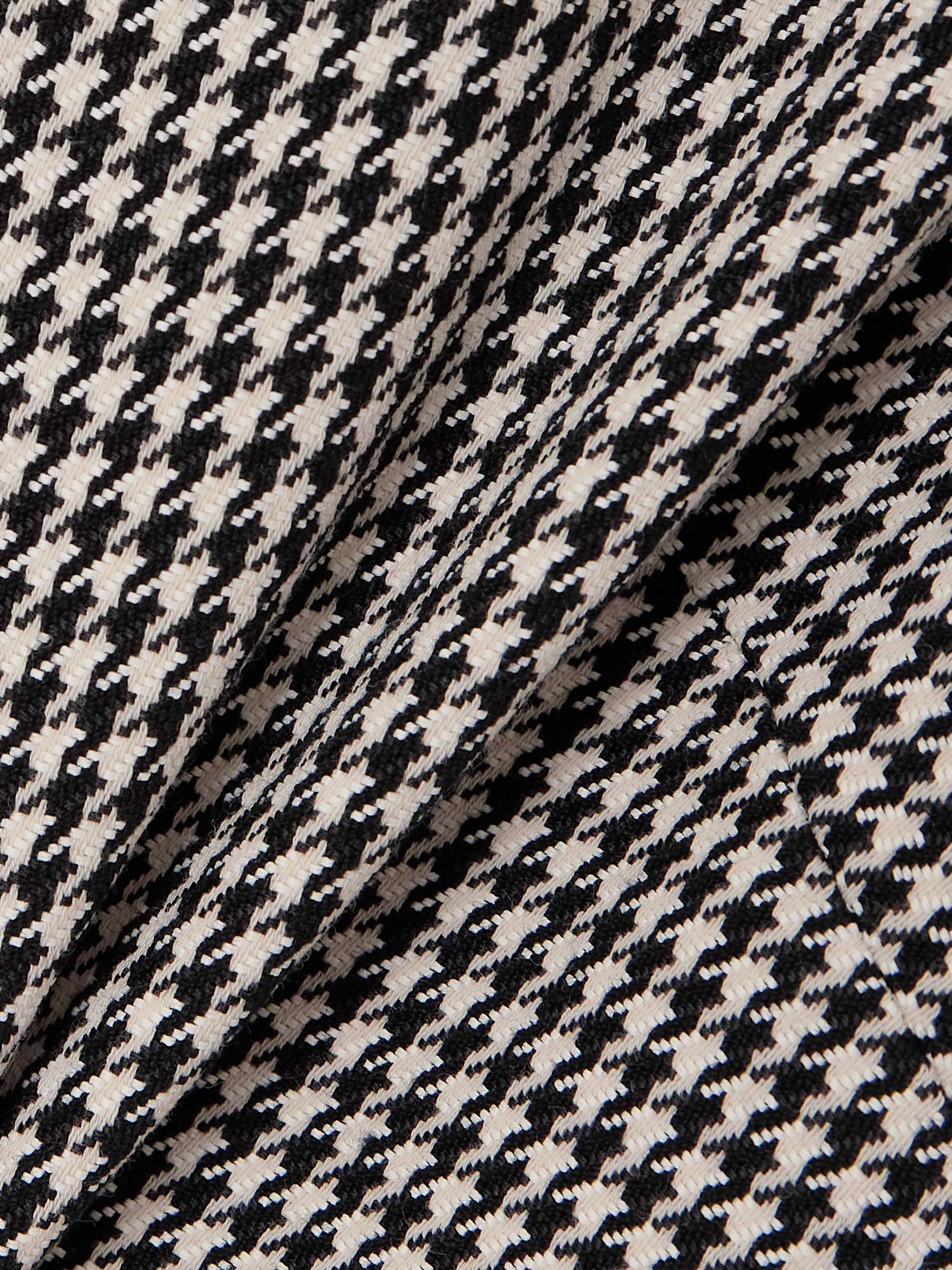 Open-back houndstooth wool-blend mini dress view