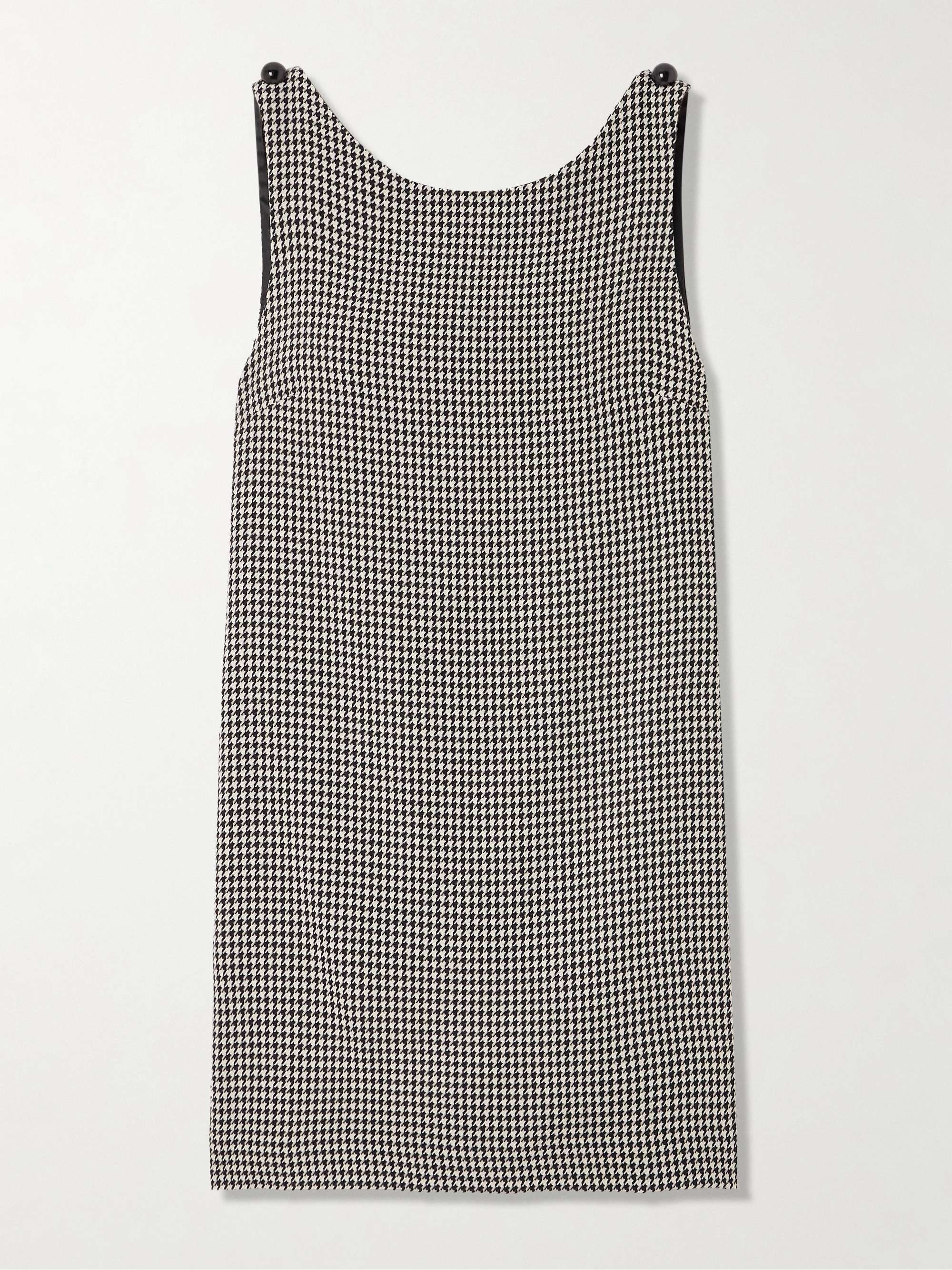 Open-back houndstooth wool-blend mini dress view