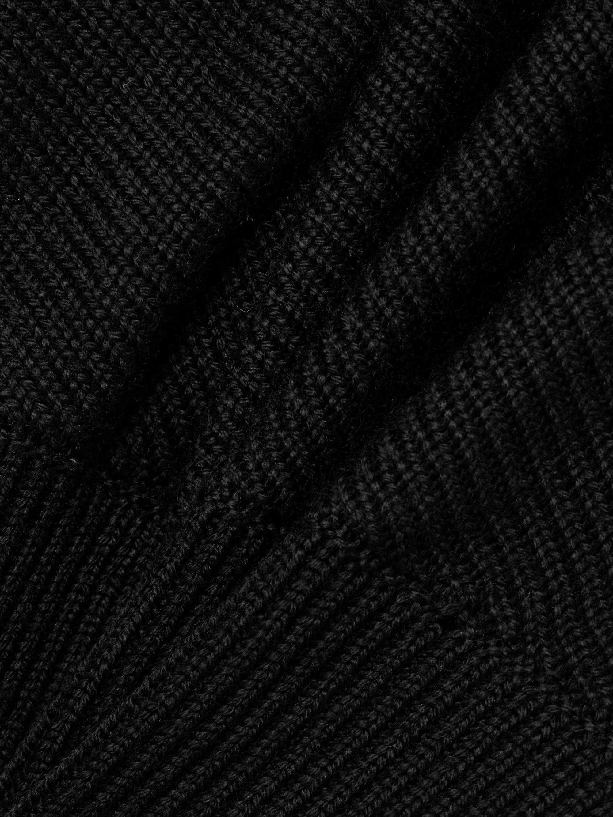 One-sleeve asymmetric knitted wool midi dress view