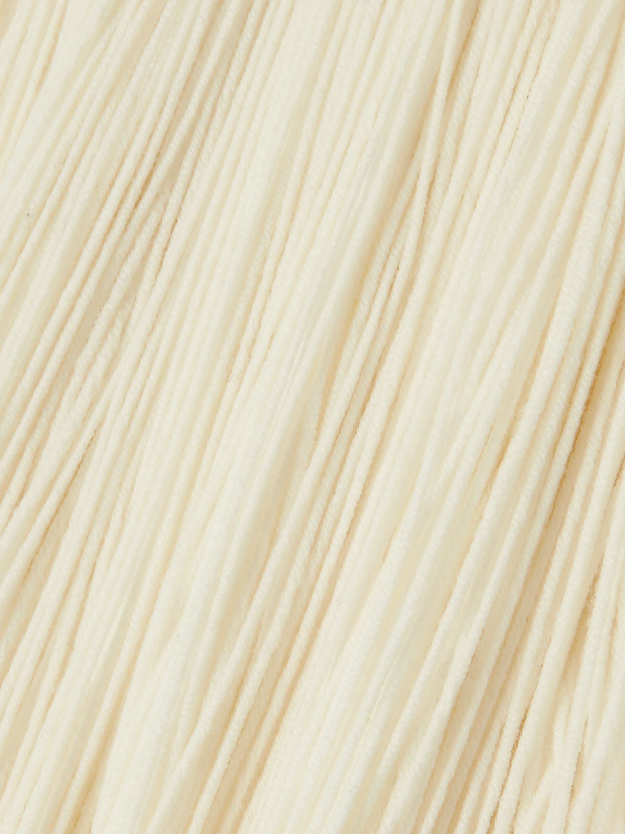 Fringed wool-blend turtleneck top view
