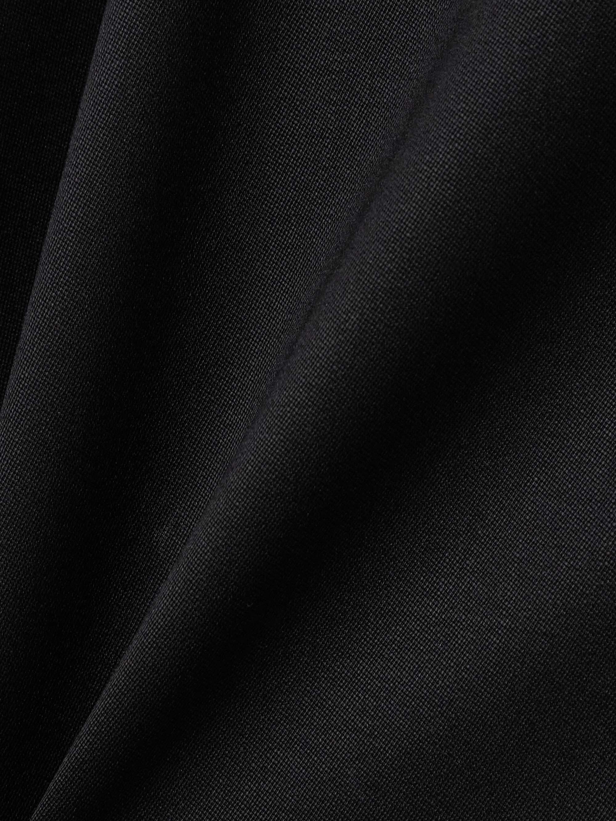Cropped layered grain de poudre wool-blend straight-leg pants view