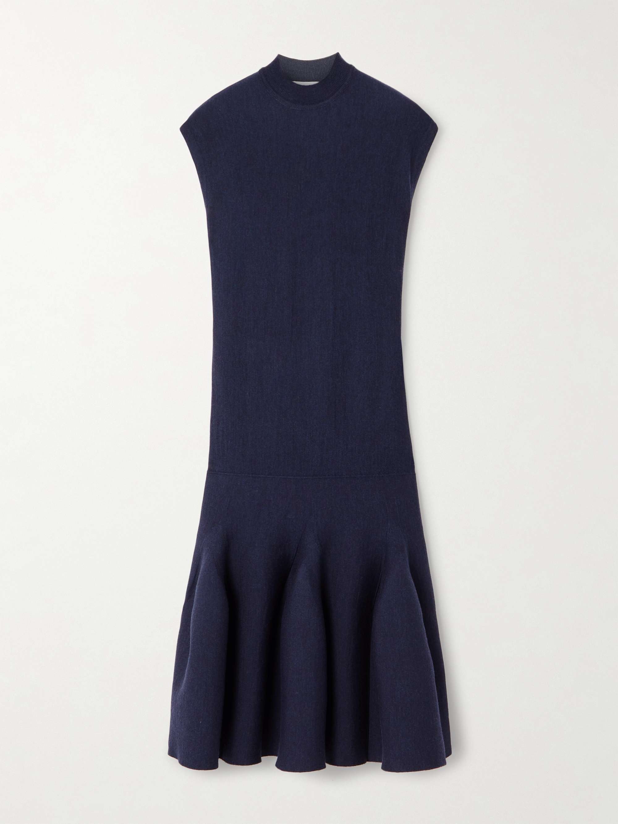 Pleated wool-blend mini dress view