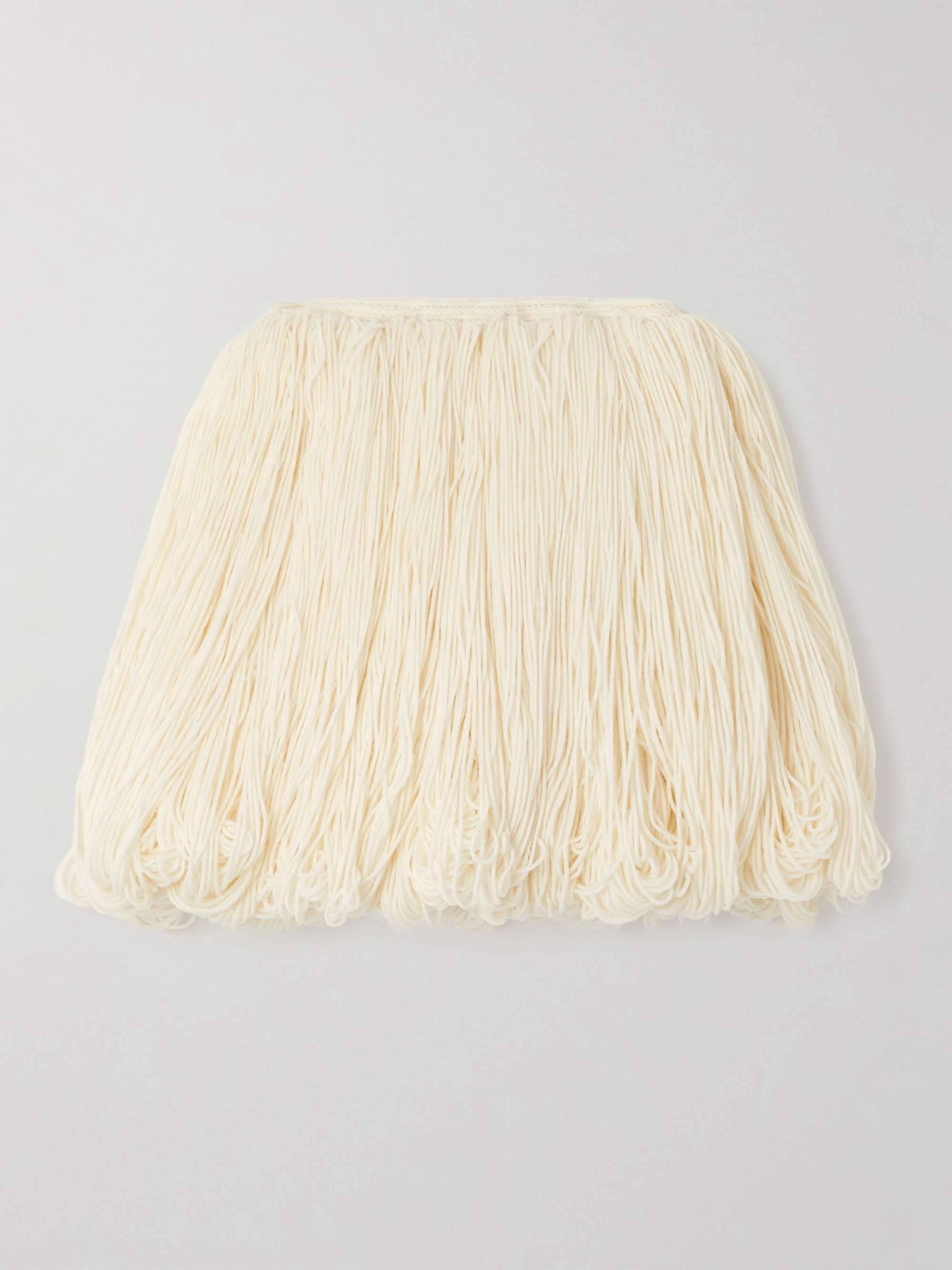 Fringed wool-blend mini skirt view