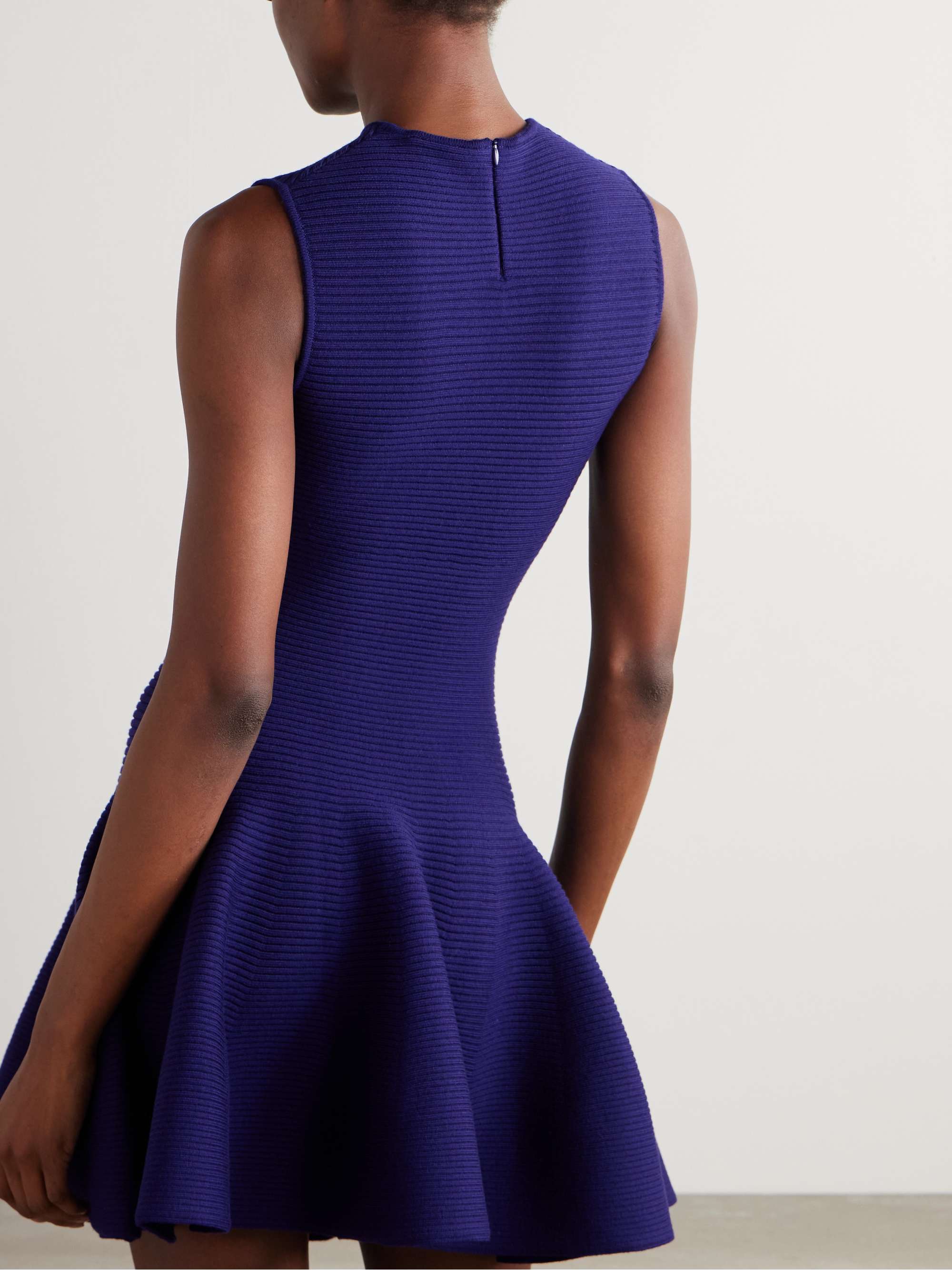 Ribbed wool-blend mini dress view