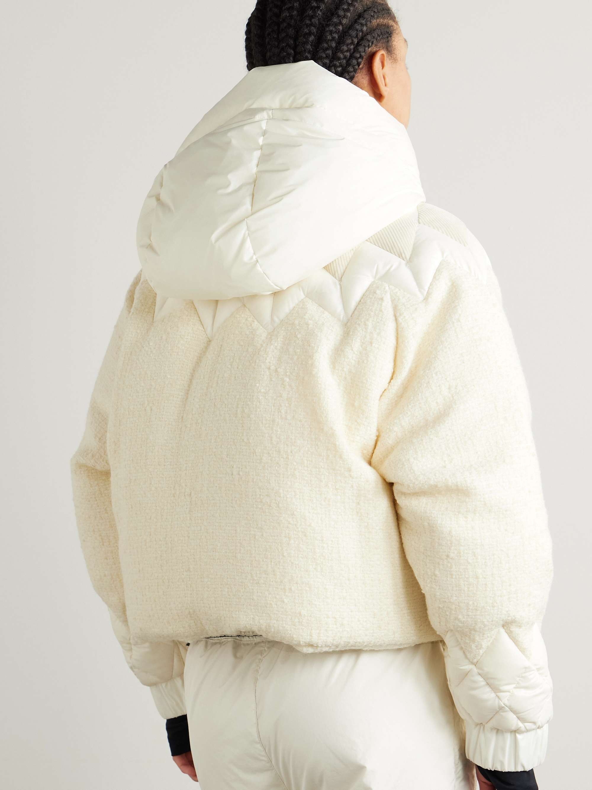 Hintersee hooded corduroy and shell-trimmed wool-blend bouclé quilted down ski jacket view
