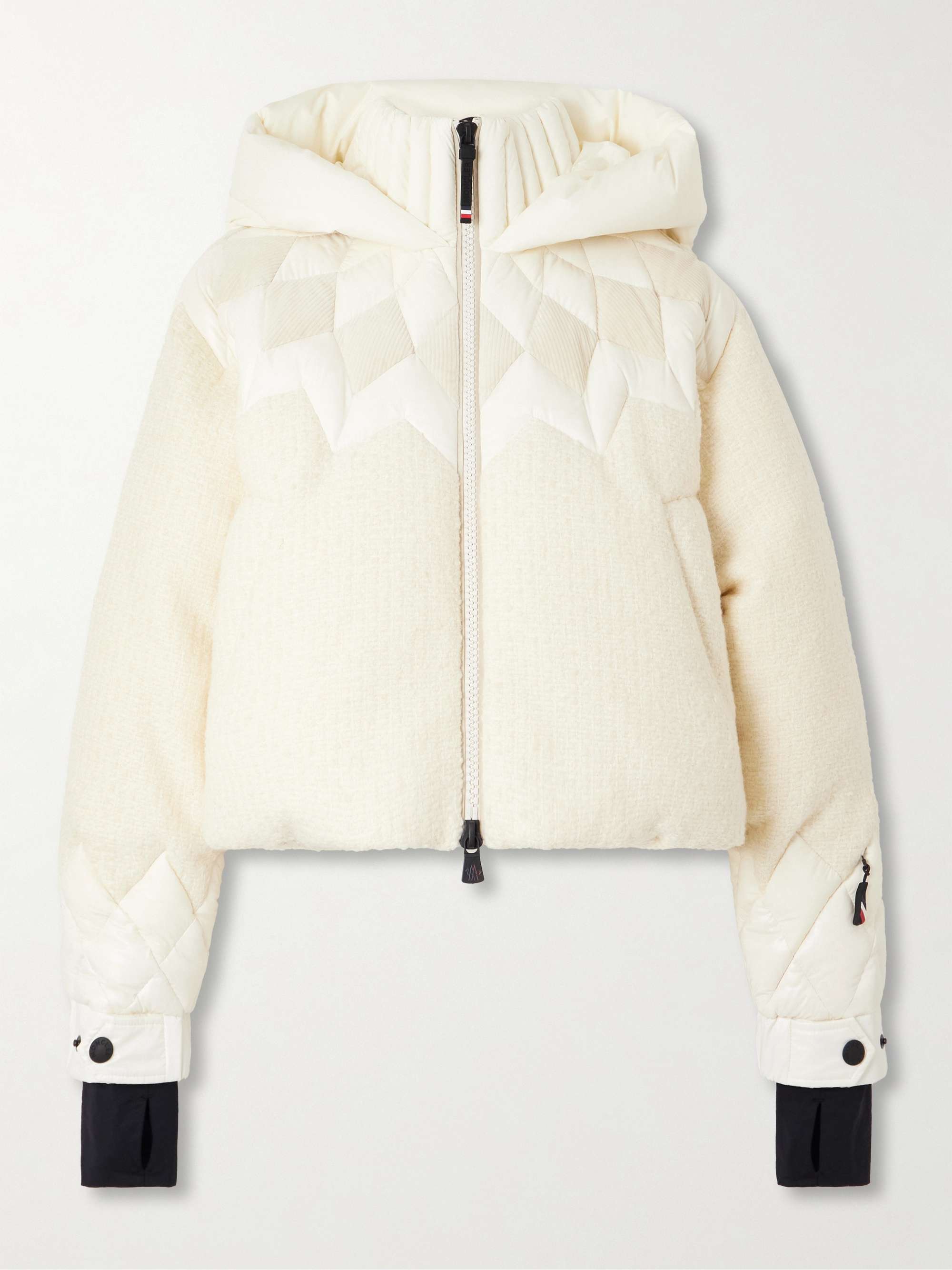 Hintersee hooded corduroy and shell-trimmed wool-blend bouclé quilted down ski jacket view
