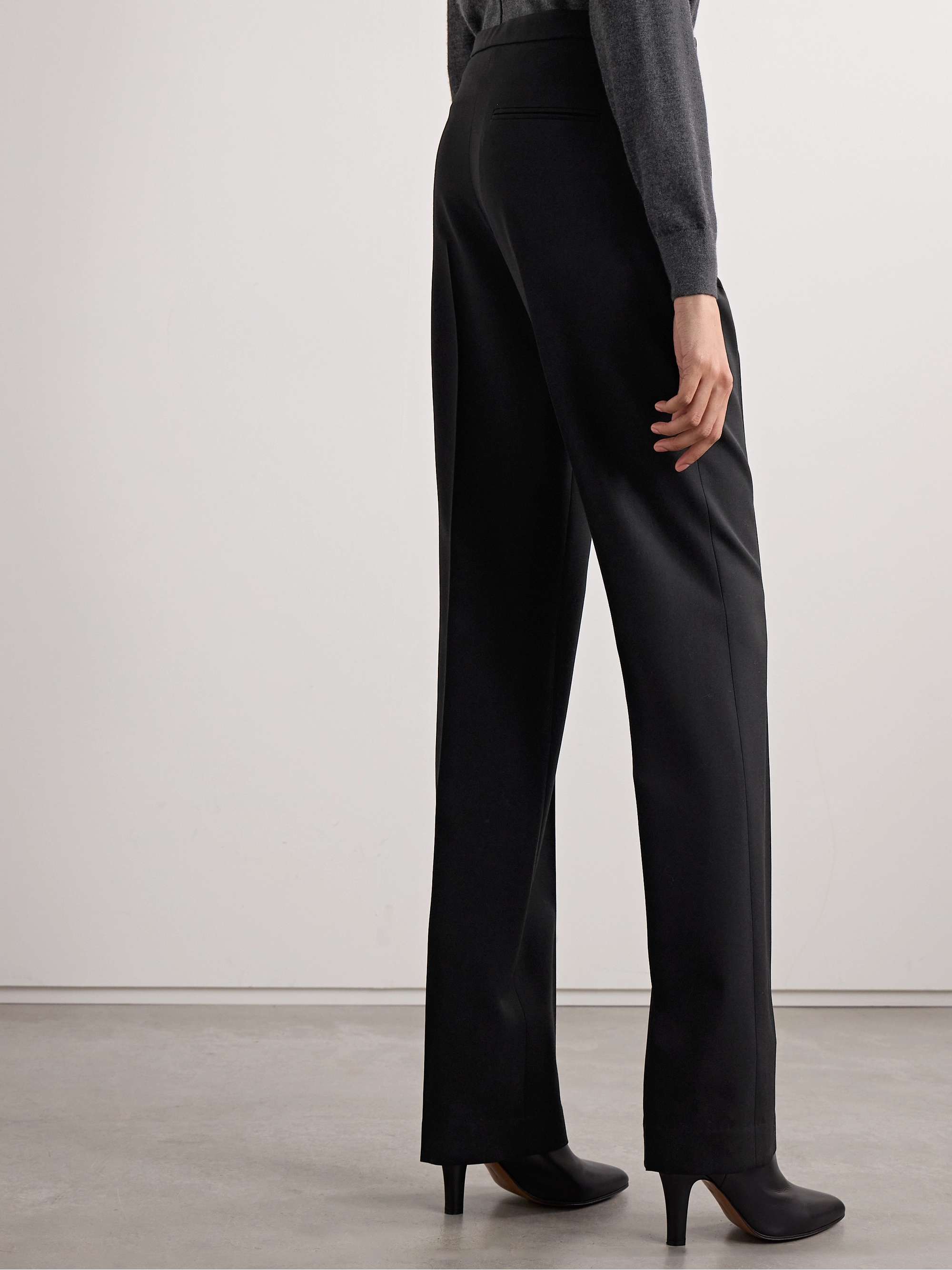 Jesse wool and silk-blend straight-leg pants view