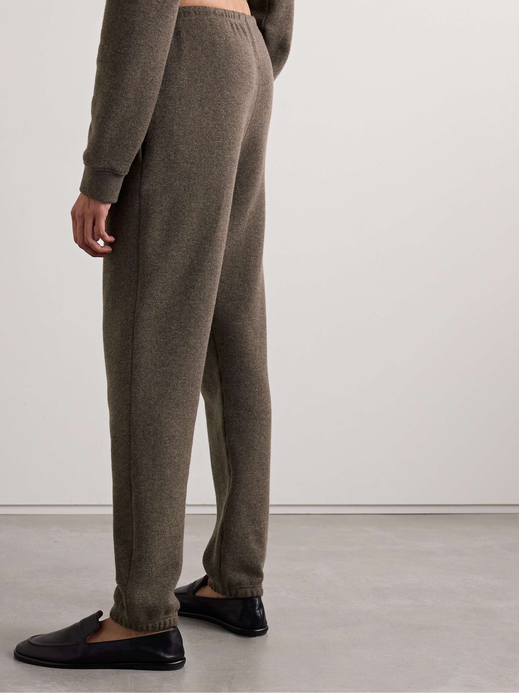 Teo mélange cashmere and cotton-blend tapered track pants view