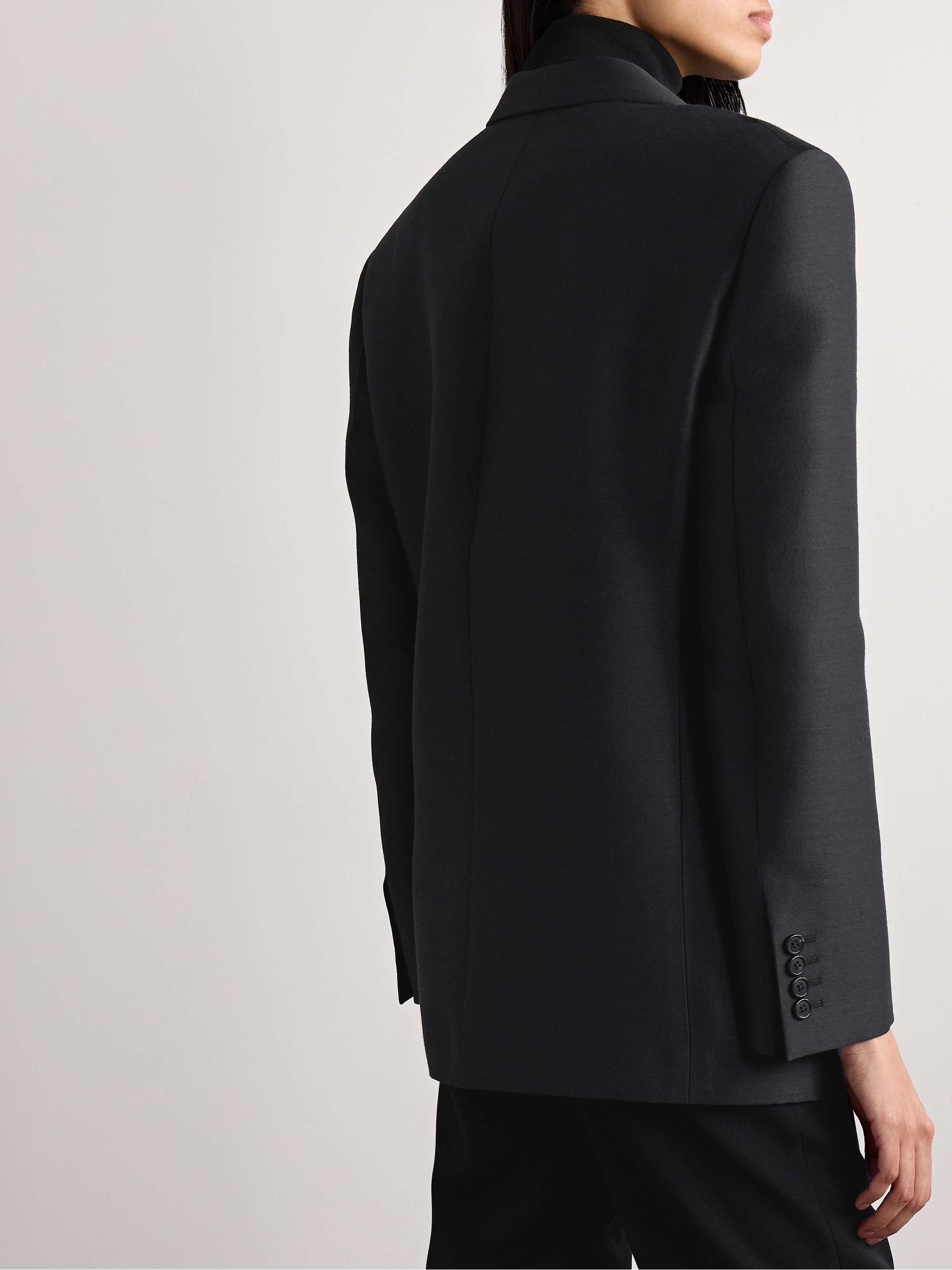 Sandon double-breasted wool and silk-blend blazer view