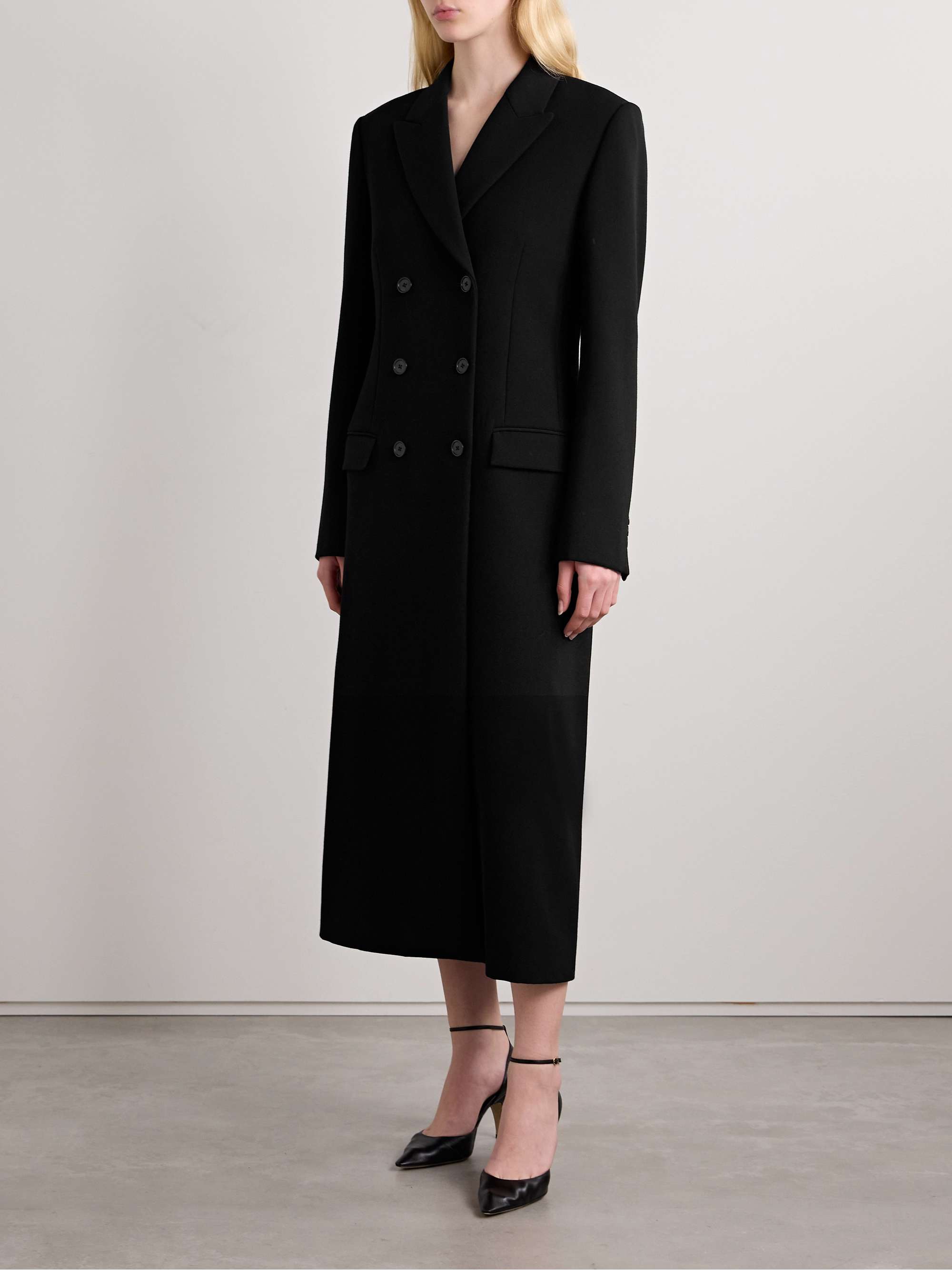 Woody double-breasted wool-twill coat view