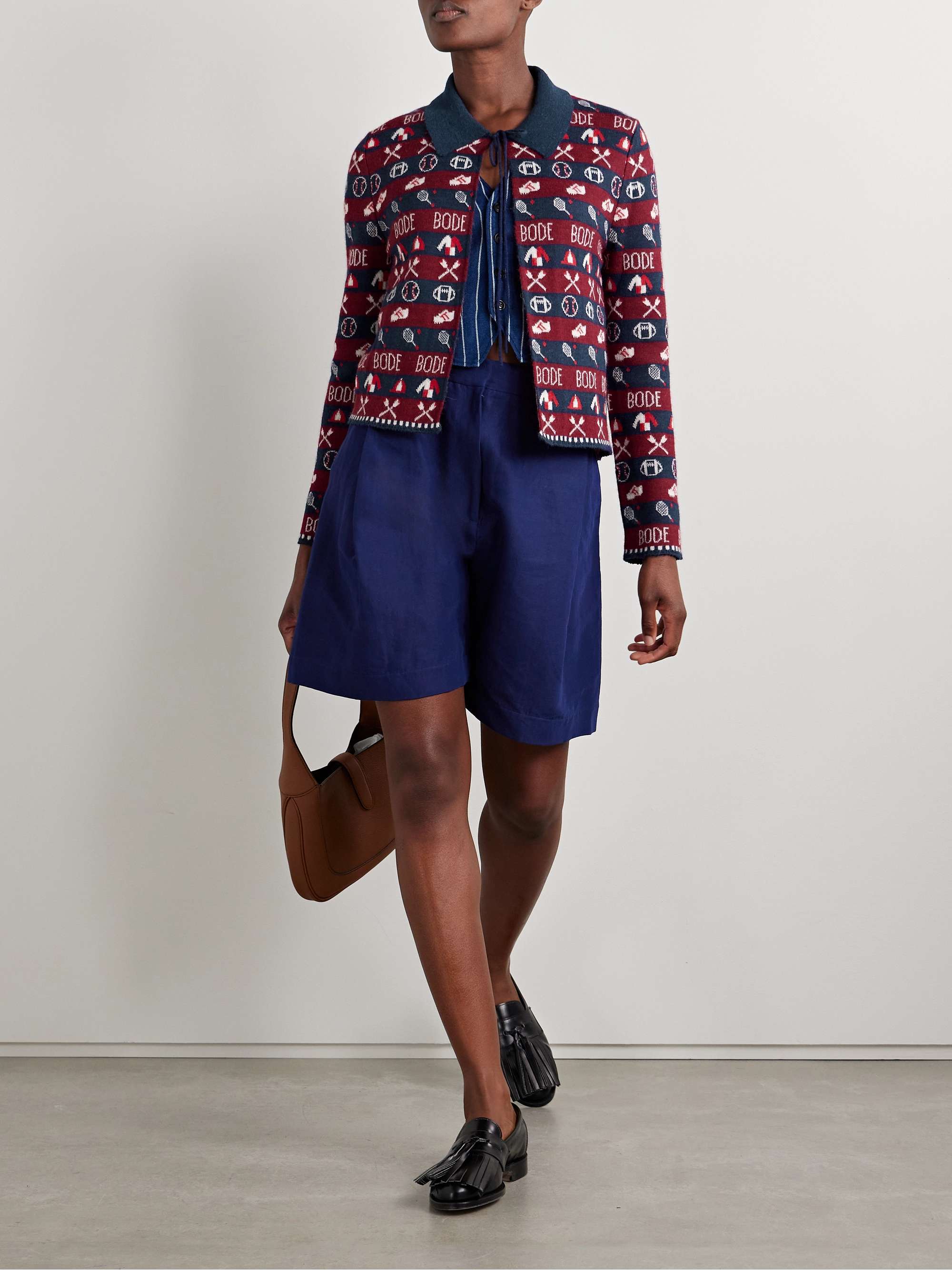 Jacquard-knit alpaca cardigan view
