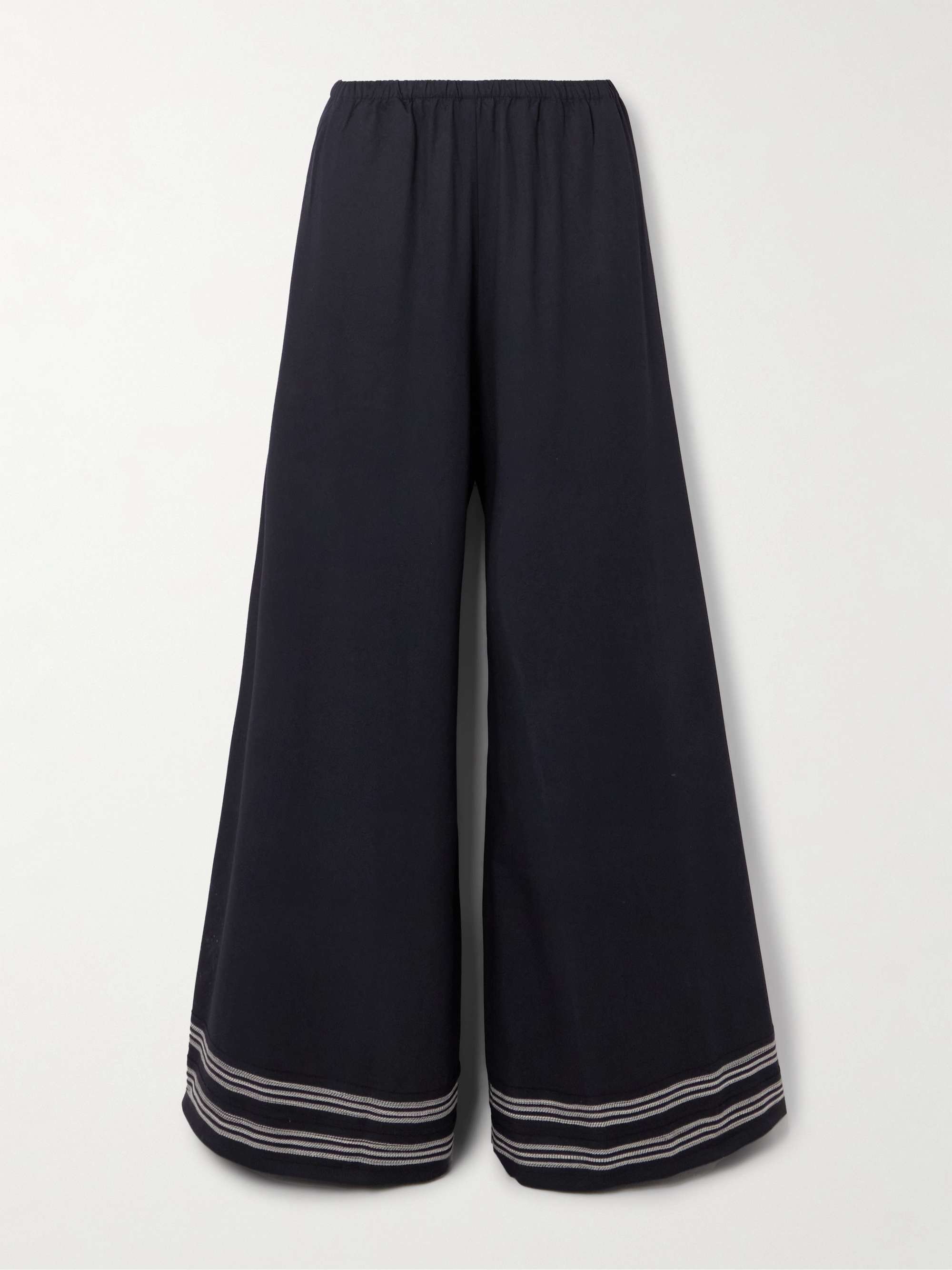 Mathilde embroidered twill wide-leg pants view