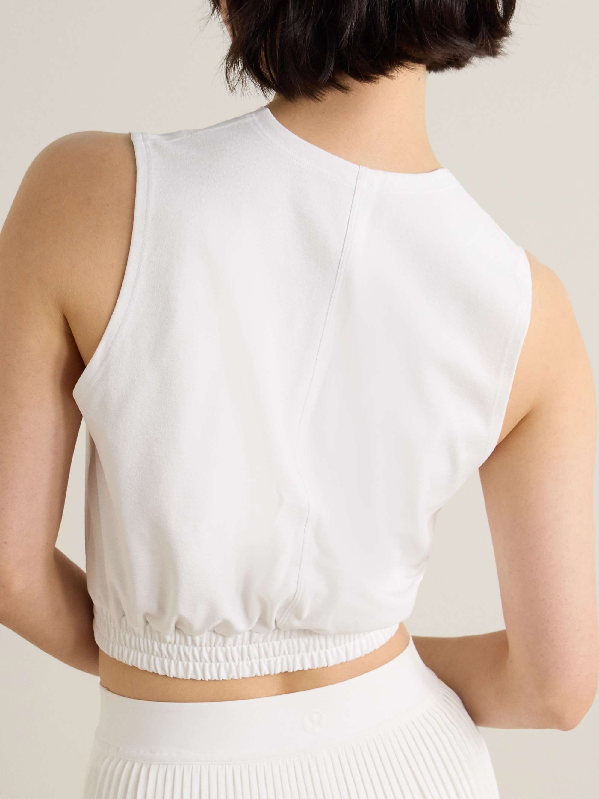 Cropped stretch-jersey tank view
