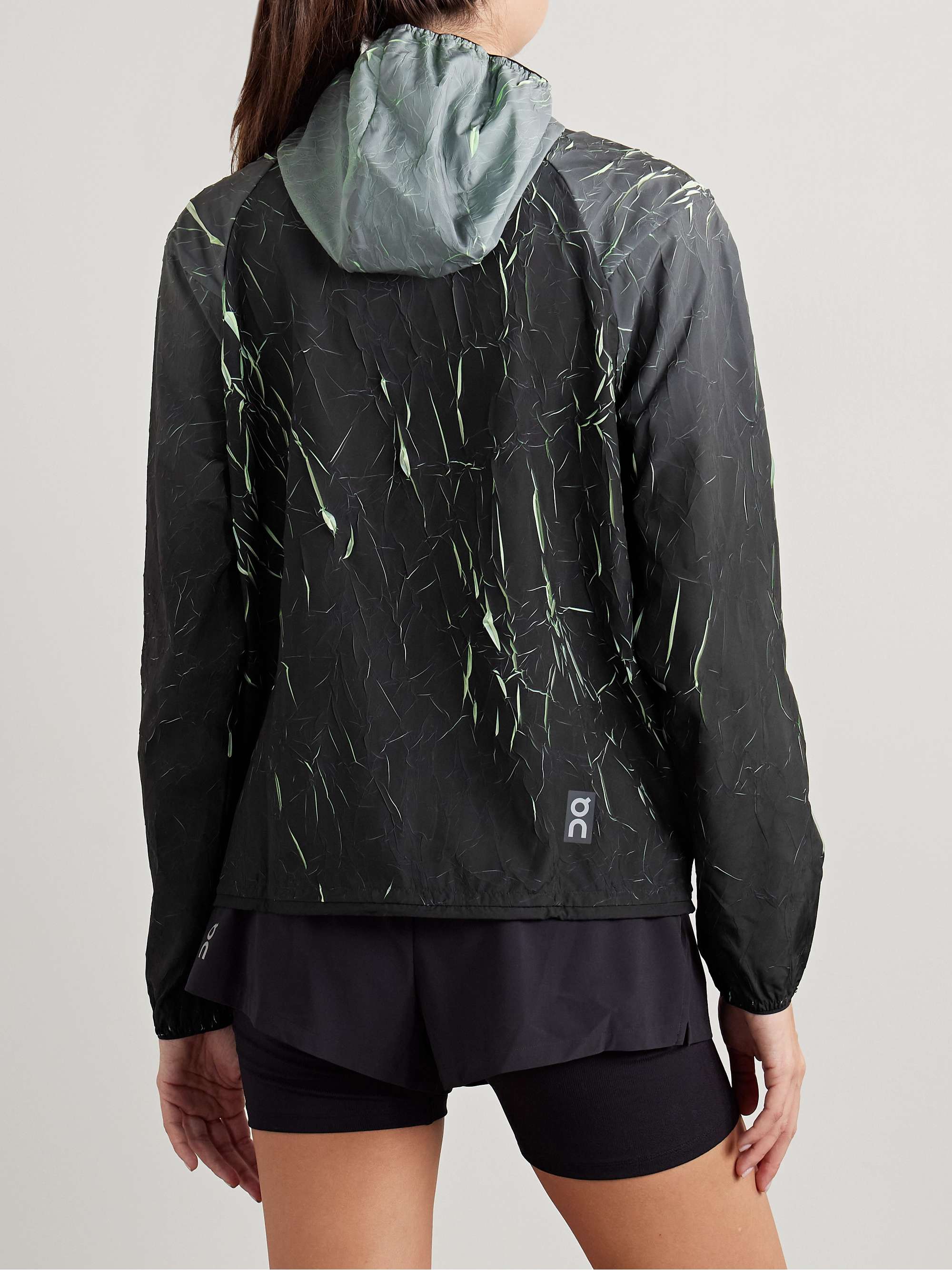 Pace Run hooded textured recycled-shell jacket view