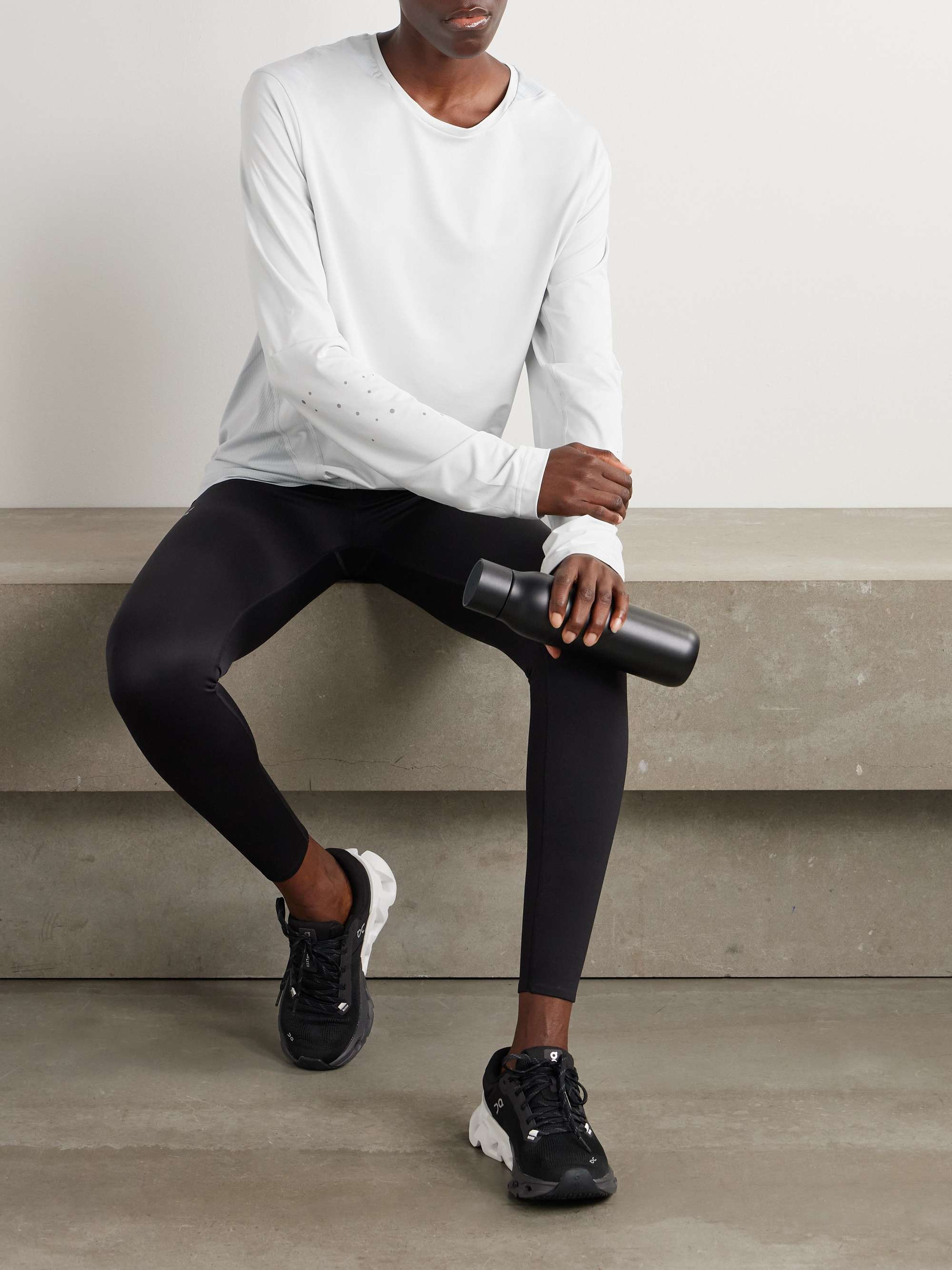 + Post Archive Faction paneled mesh and stretch-jersey T-shirt view