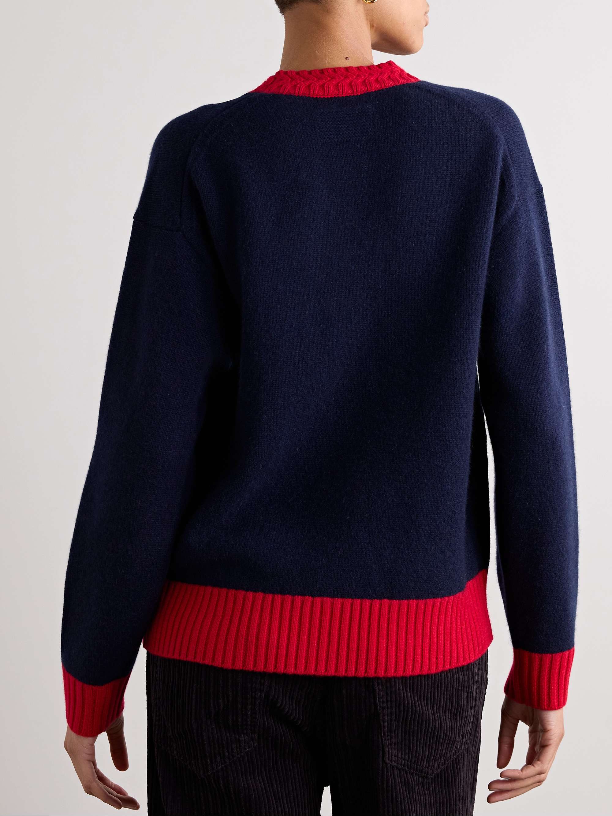 Color-block cashmere cardigan view