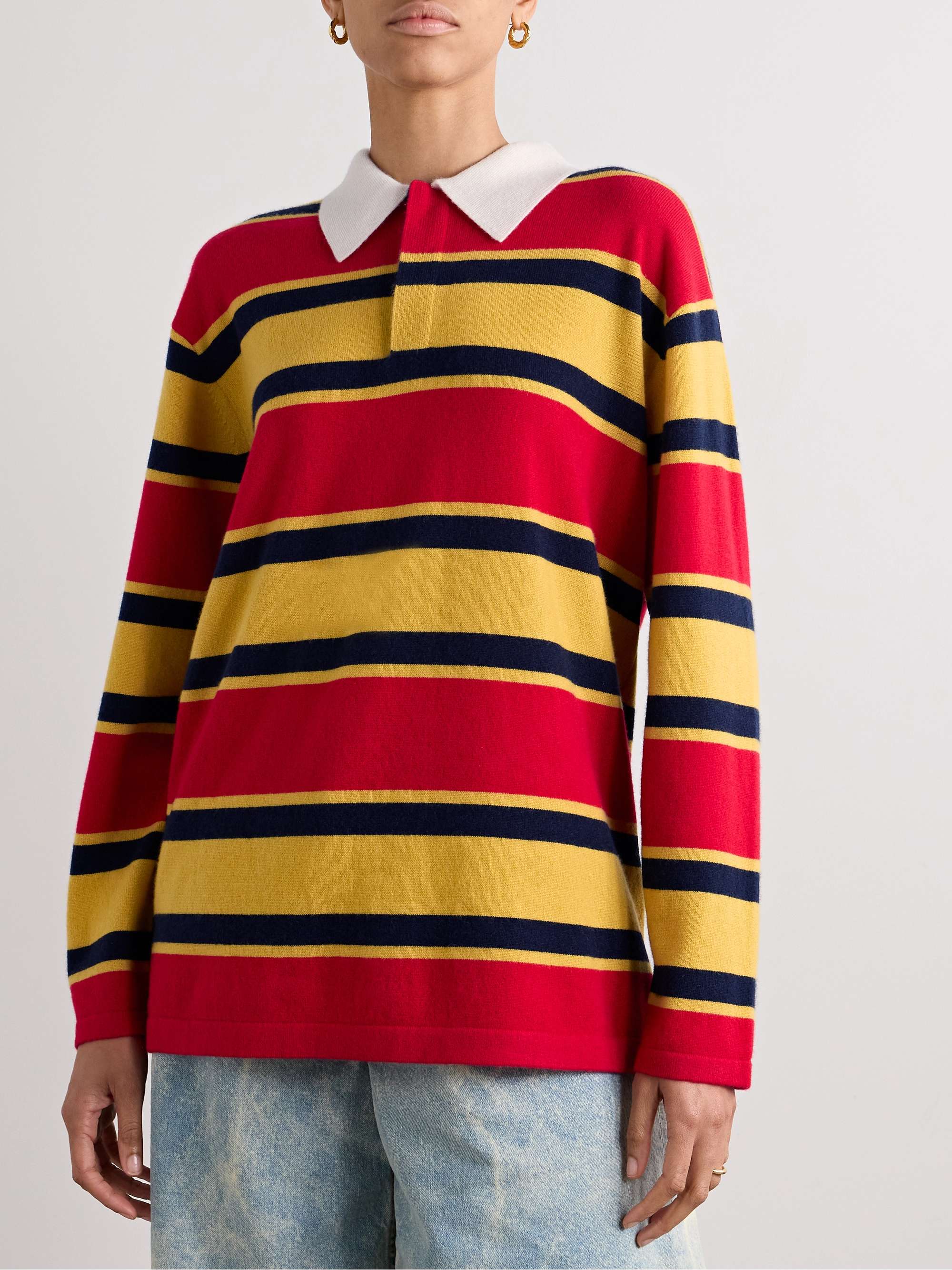 Rugby striped cashmere sweater view