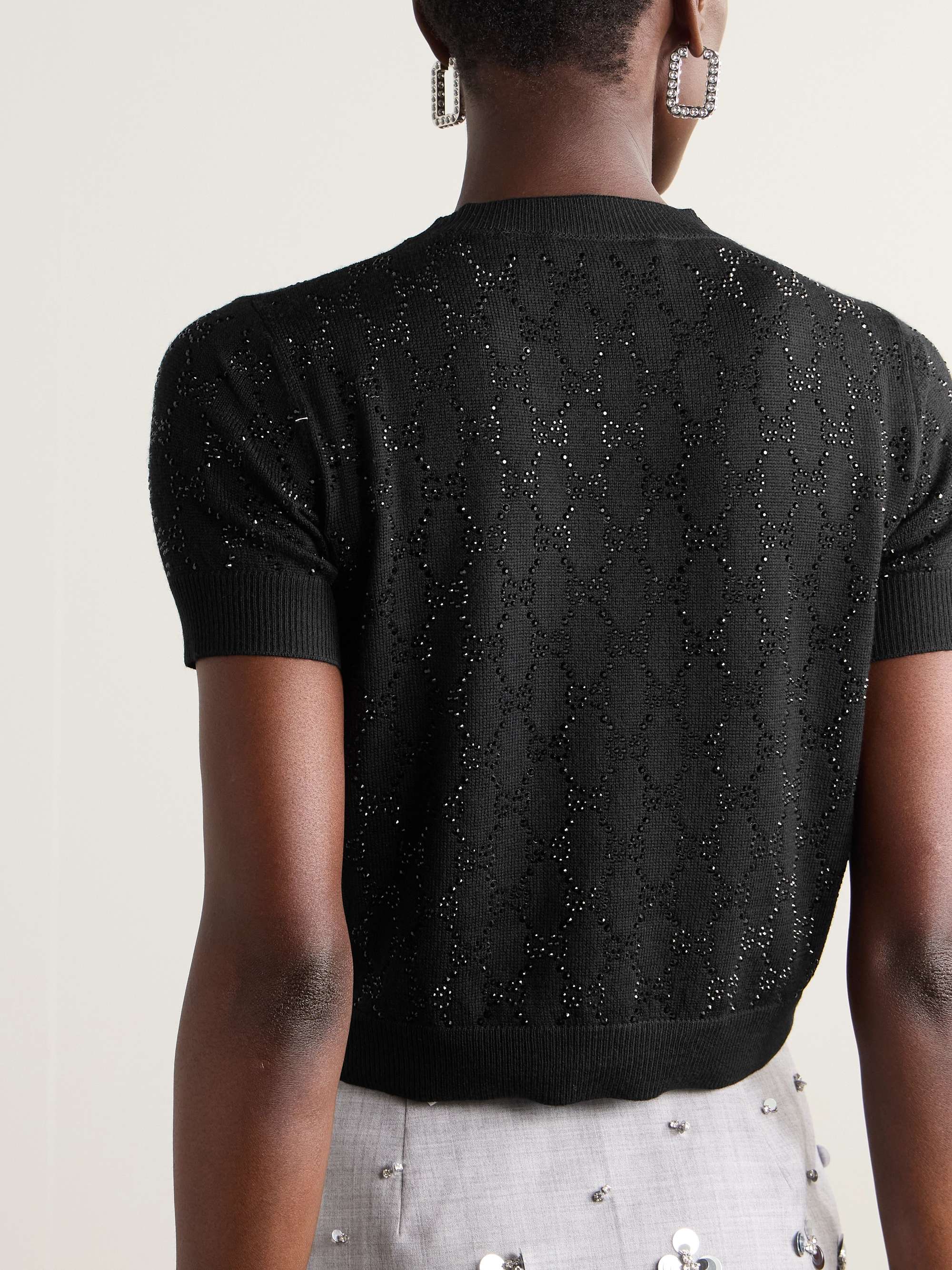 Crystal-embellished wool sweater view