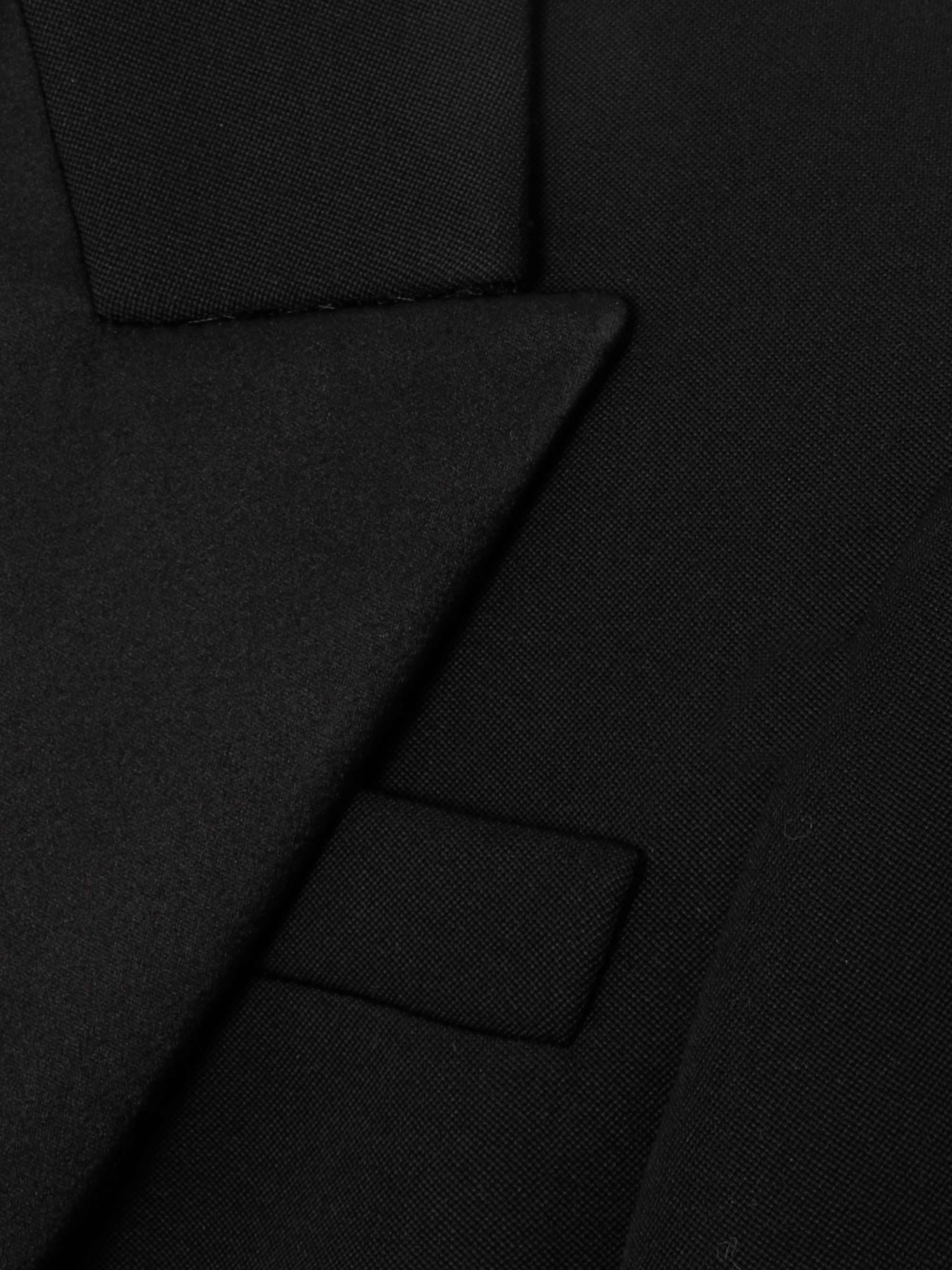 Silk-blend trimmed wool grain de poudre gown view