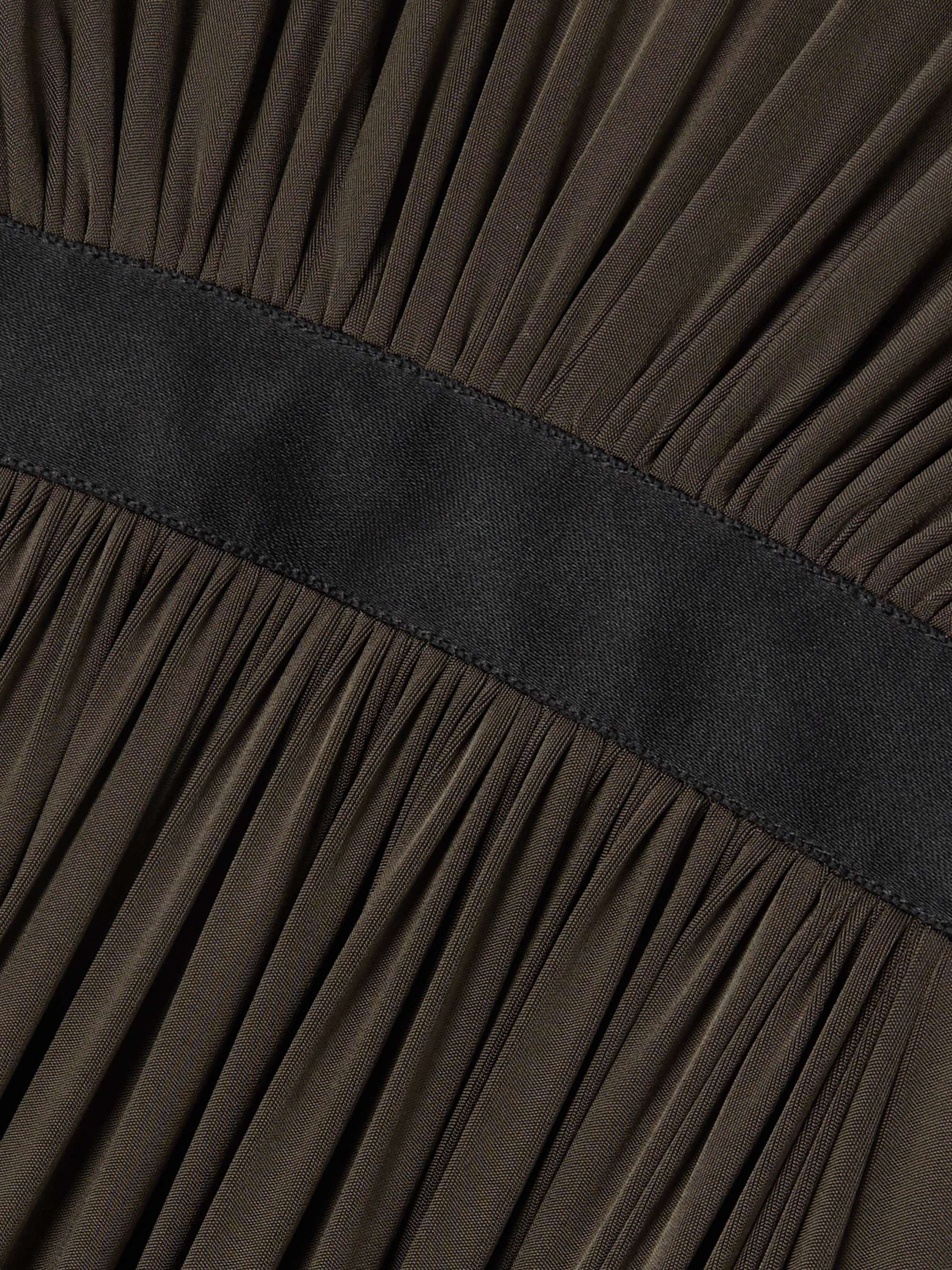 Satin-trimmed gathered stretch-jersey mini dress view